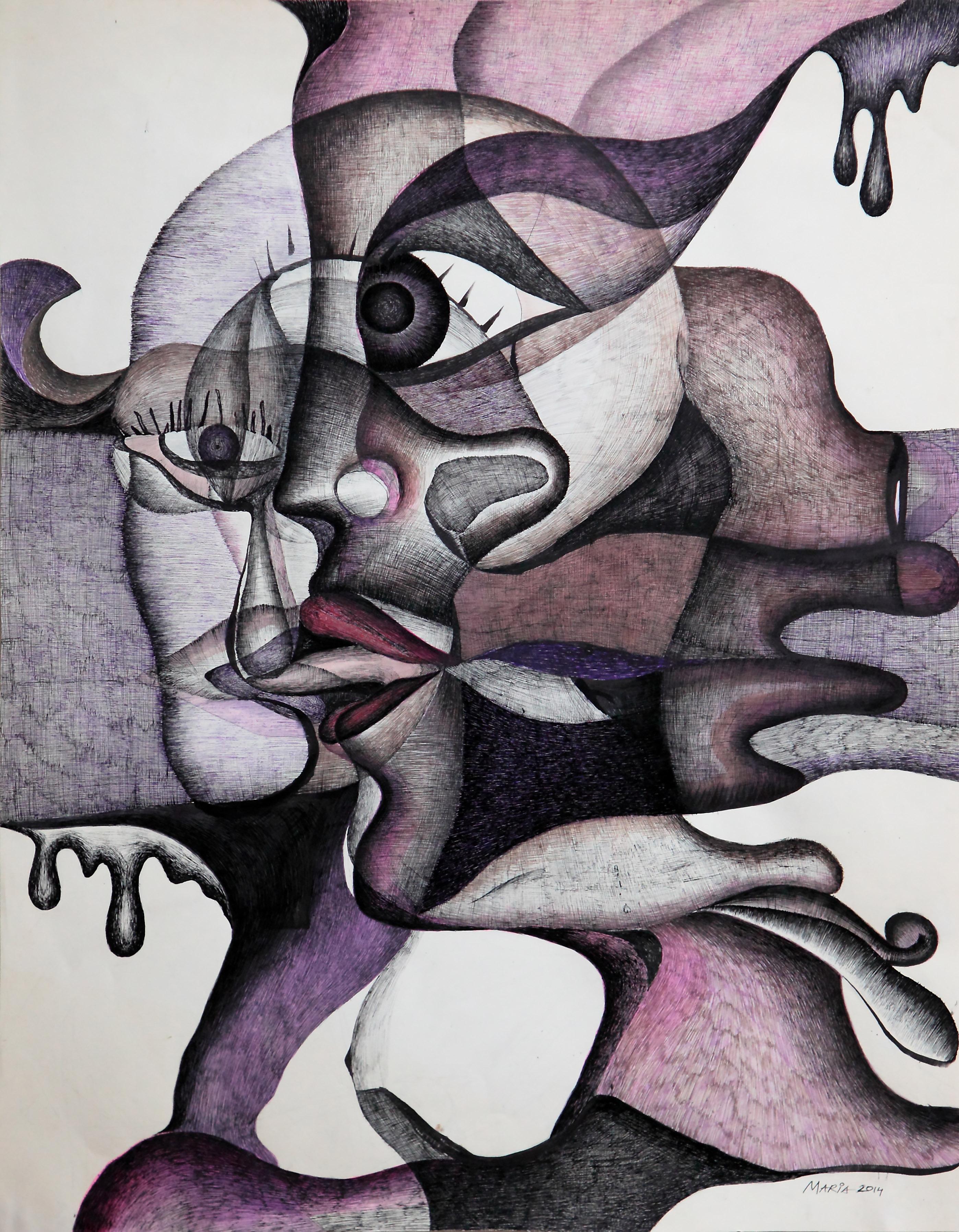 Maria Astadjov, Modernes abstraktes Gemälde mit dem Titel The Taste of Tears, 2014 (Handbemalt) im Angebot
