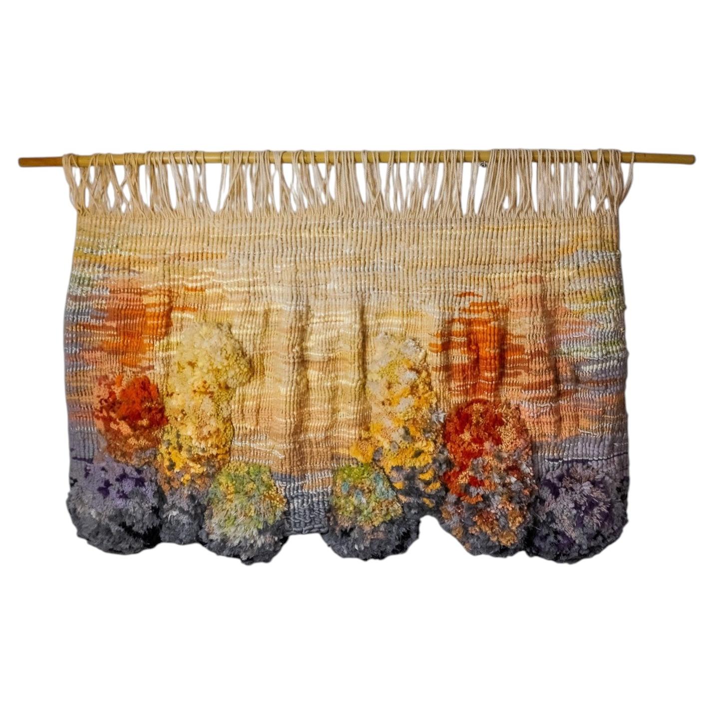 Maria Asuncion Raventos macrame tapestry, Spain, Circa 1970s