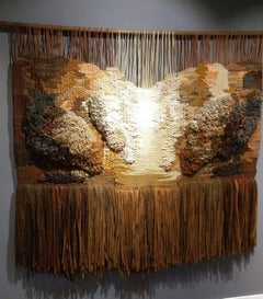 abstract. original. Ocher and white tapestry