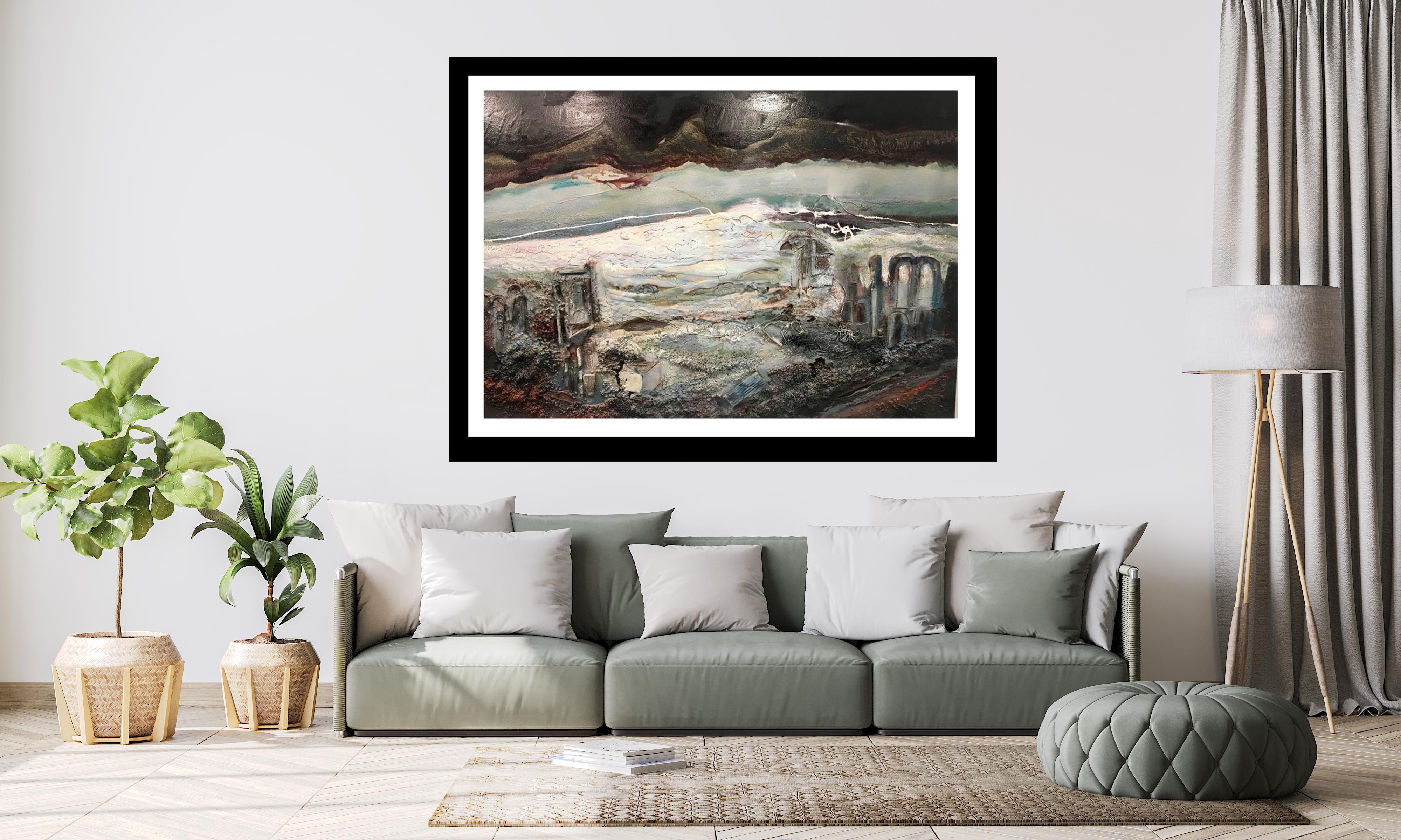 RAVENTOS  Ciudad Gran Tsunami pintura acrílica original en abstracto en venta 4