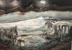 RAVENTOS Original abrstraktes Acrylgemälde „Stadt Big Tsunami“