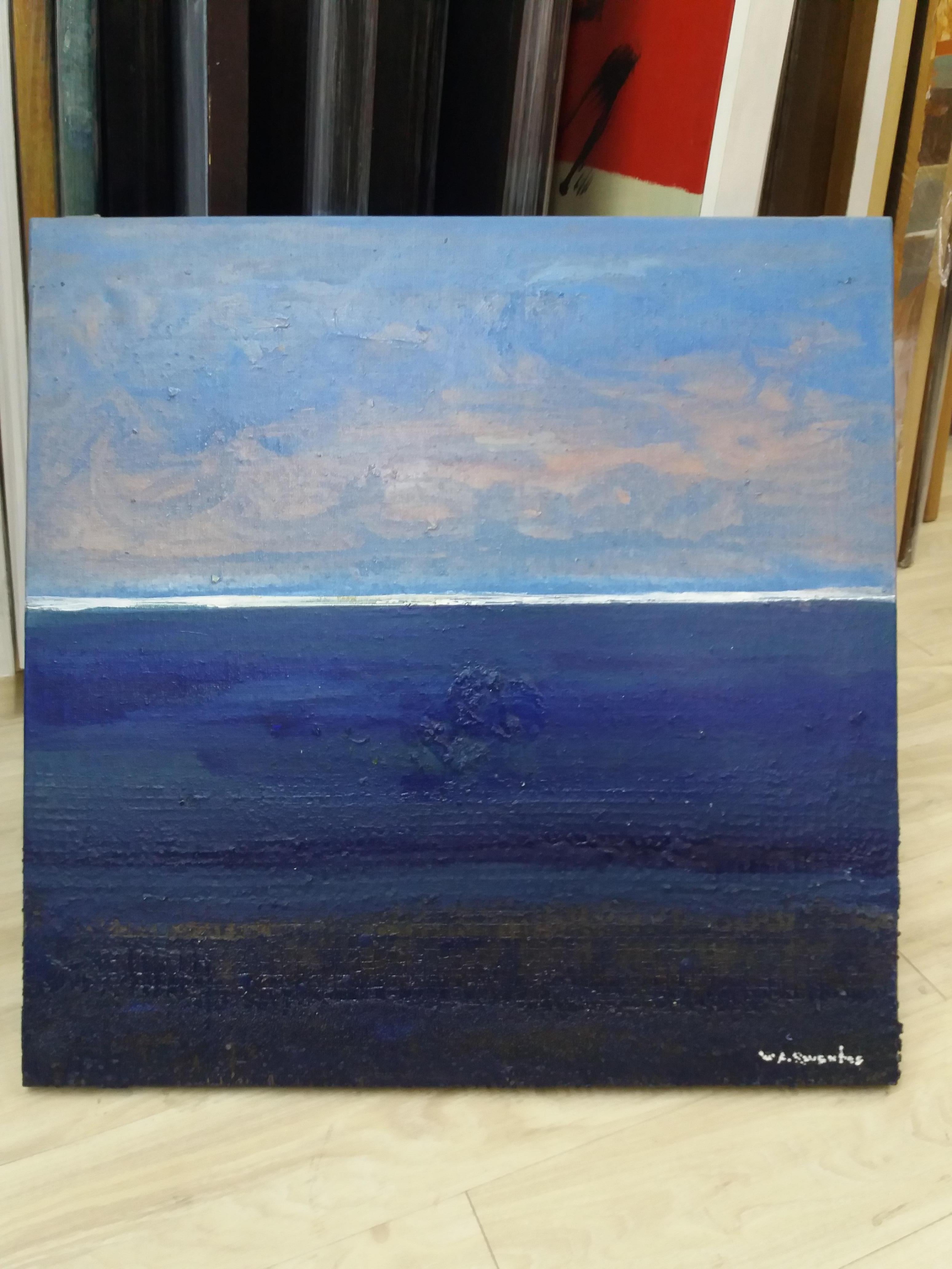 Raventos  SEA AND BLUE SKY  original expressionist mixed media canvas  For Sale 1