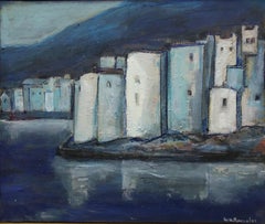Peinture à l'acrylique expressionniste originale de Cadaques