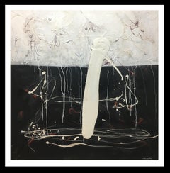 EL Blanco y el negro original abstract mixed media painting