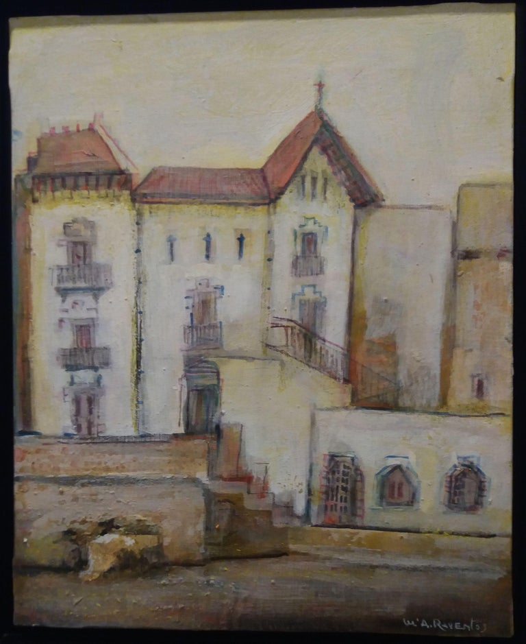 La Casa Blava Cadaques Original Expressionist Acrylic Canvas Painting