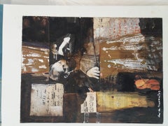 Raventos  Vertical Musics original expressionist acrylic  little