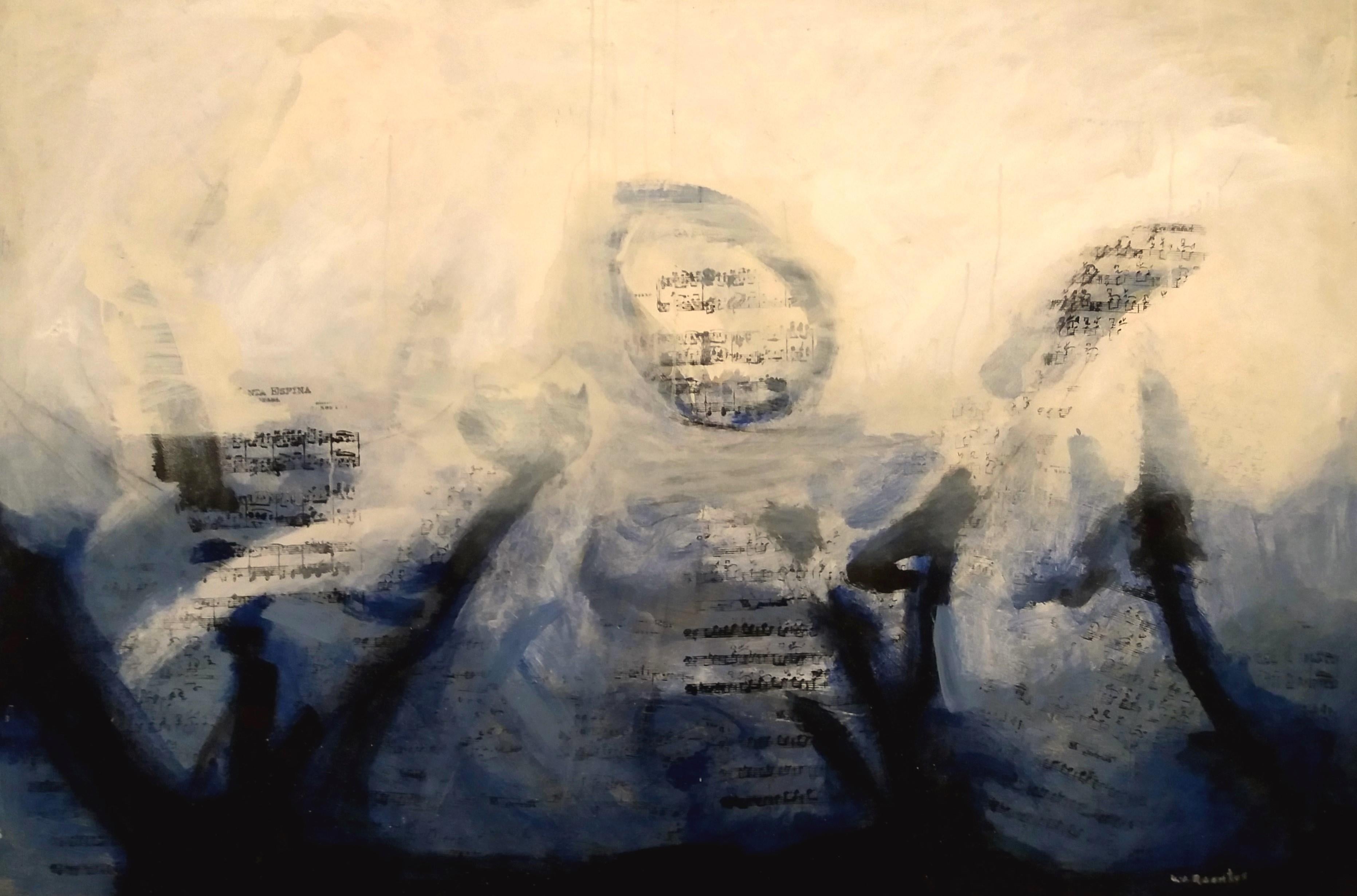 Raventos 10 BLUE Big original expressionistisches Acrylgemälde