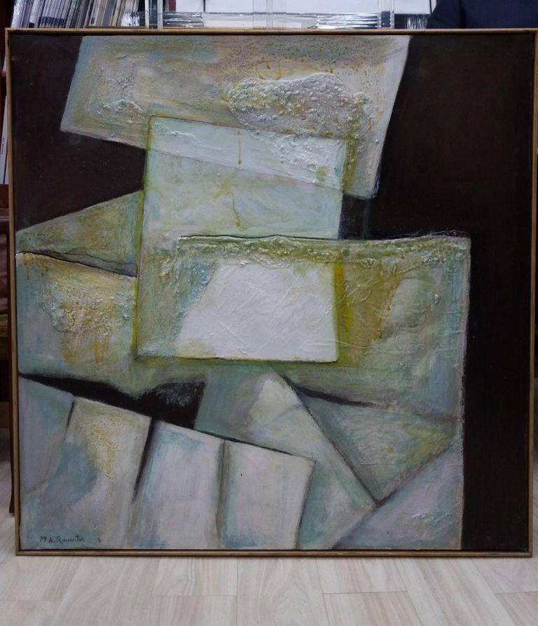 Raventos  Square Ocher  Cubist composition