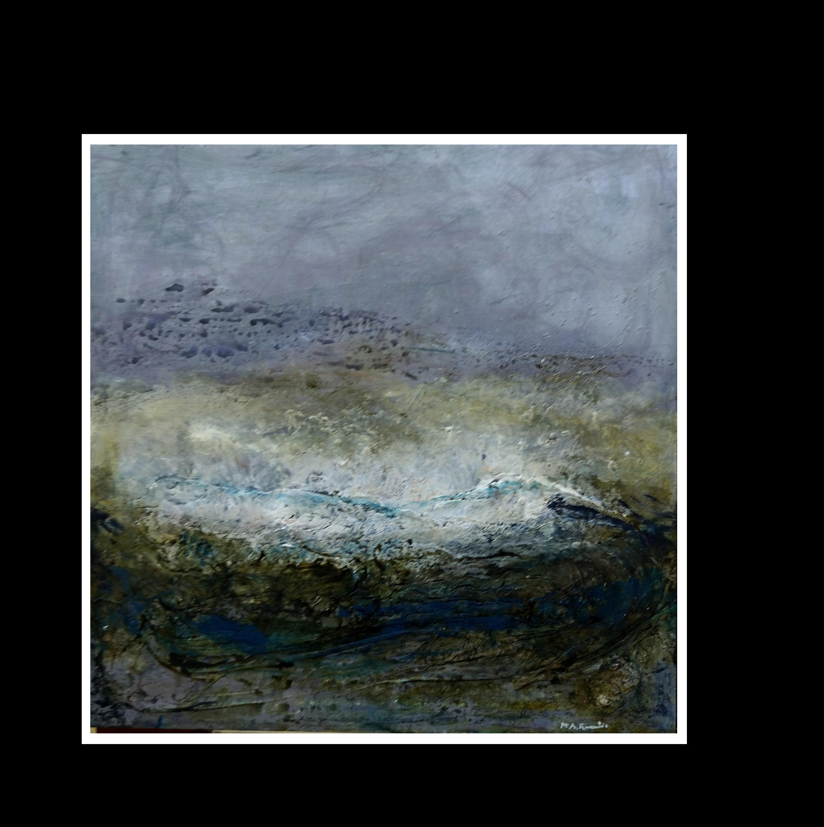 Raventos.  Quadrato. Greene & Greene  pittura astratta originale a tecnica mista in vendita 4