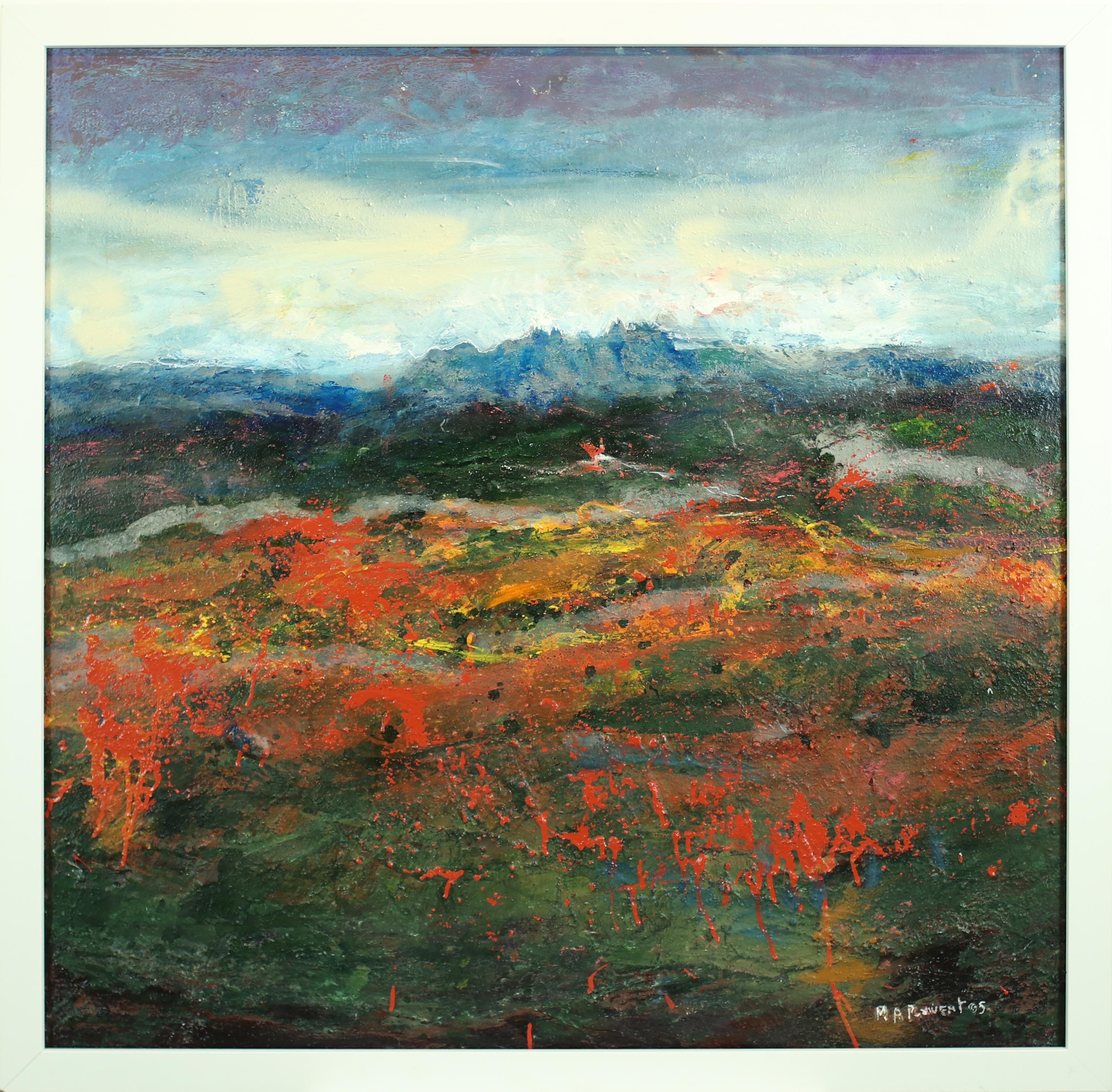 Raventos  Cuadrado  Amapolas pintura abstracta original en técnica mixta - Painting de Maria Asuncion Raventos