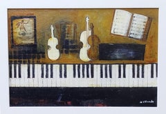 Raventos 16.14.2 Jardin Original Abstract Painting, 38x61 cm, Excellent