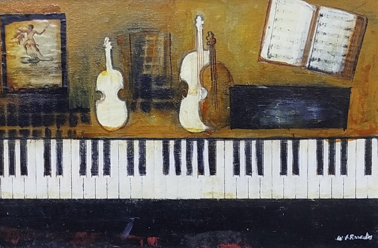 Peinture abstraite originale de Raventos Jardin, 38 x 61 cm, excellent état