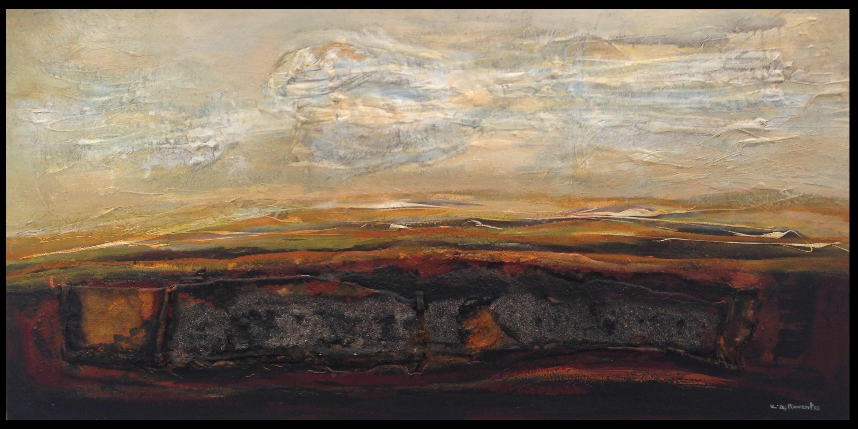 Maria Asuncion Raventos Landscape Painting - Raventos 20 Big Orange original painting