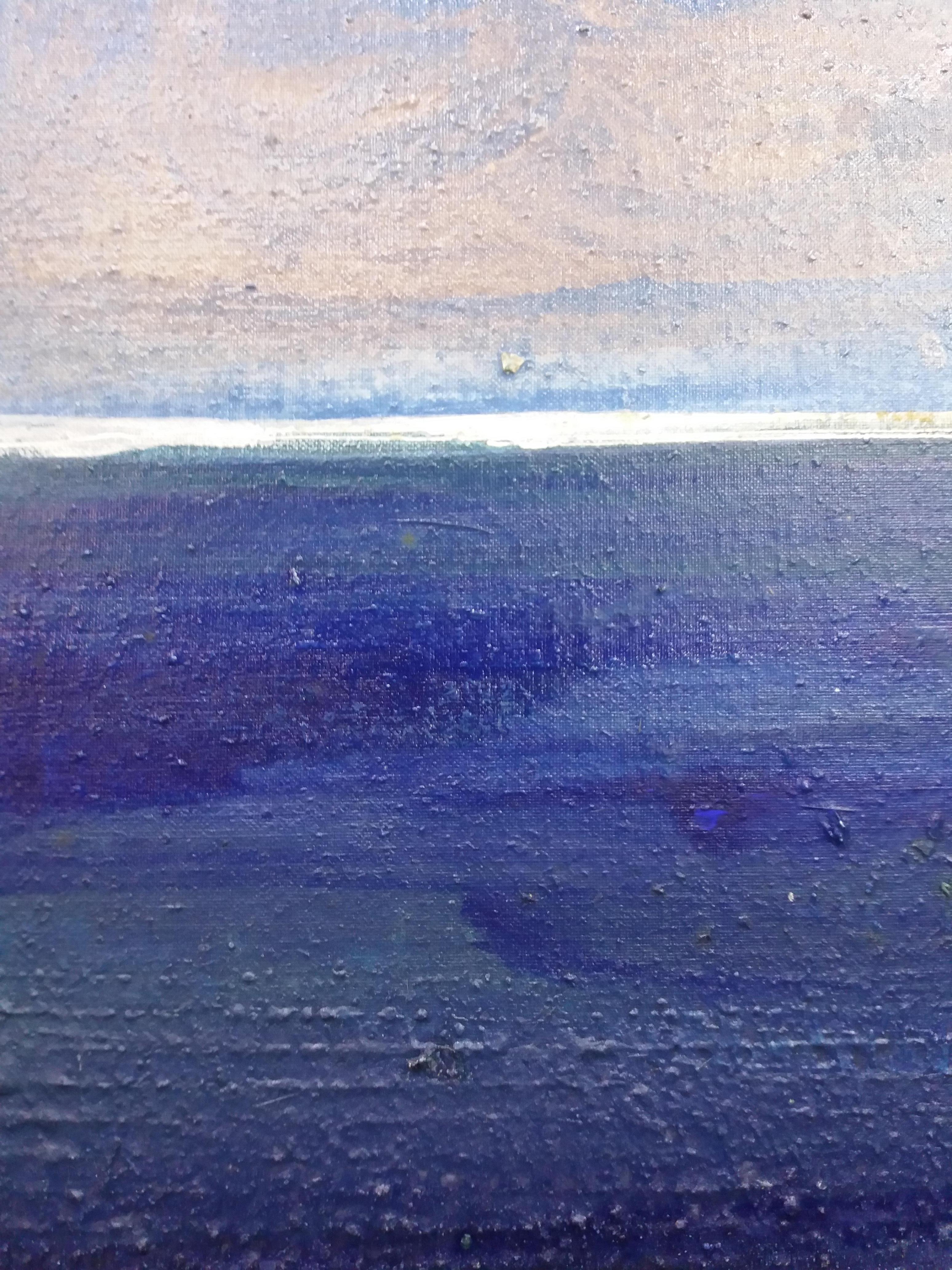 Raventos  MARE E CIELO BLU  tela originale espressionista a tecnica mista - Landscape Painting Blu di Maria Asuncion Raventos