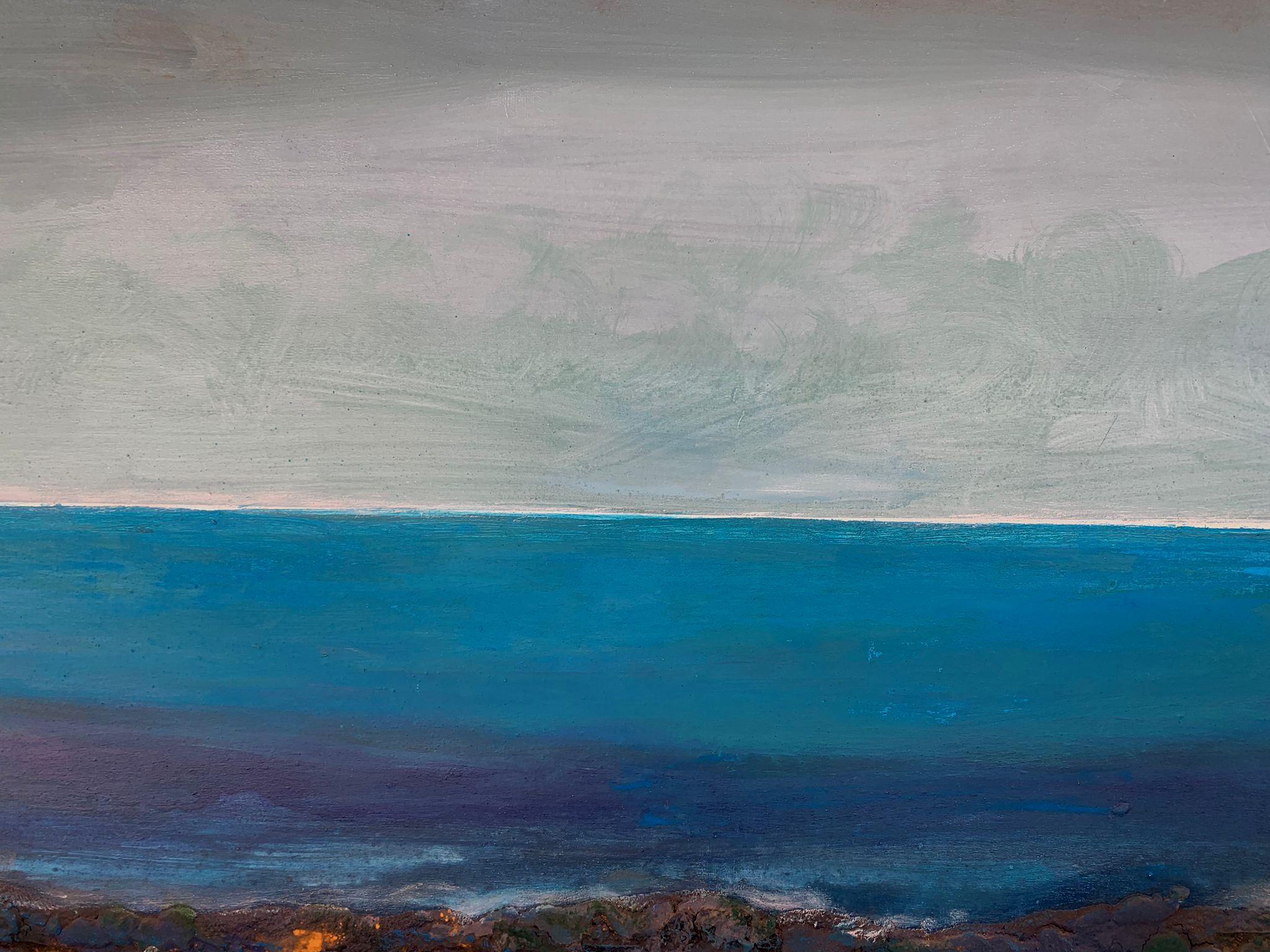  Raventos   Marine  Big  Blue  original expressionist mixed media painting For Sale 1