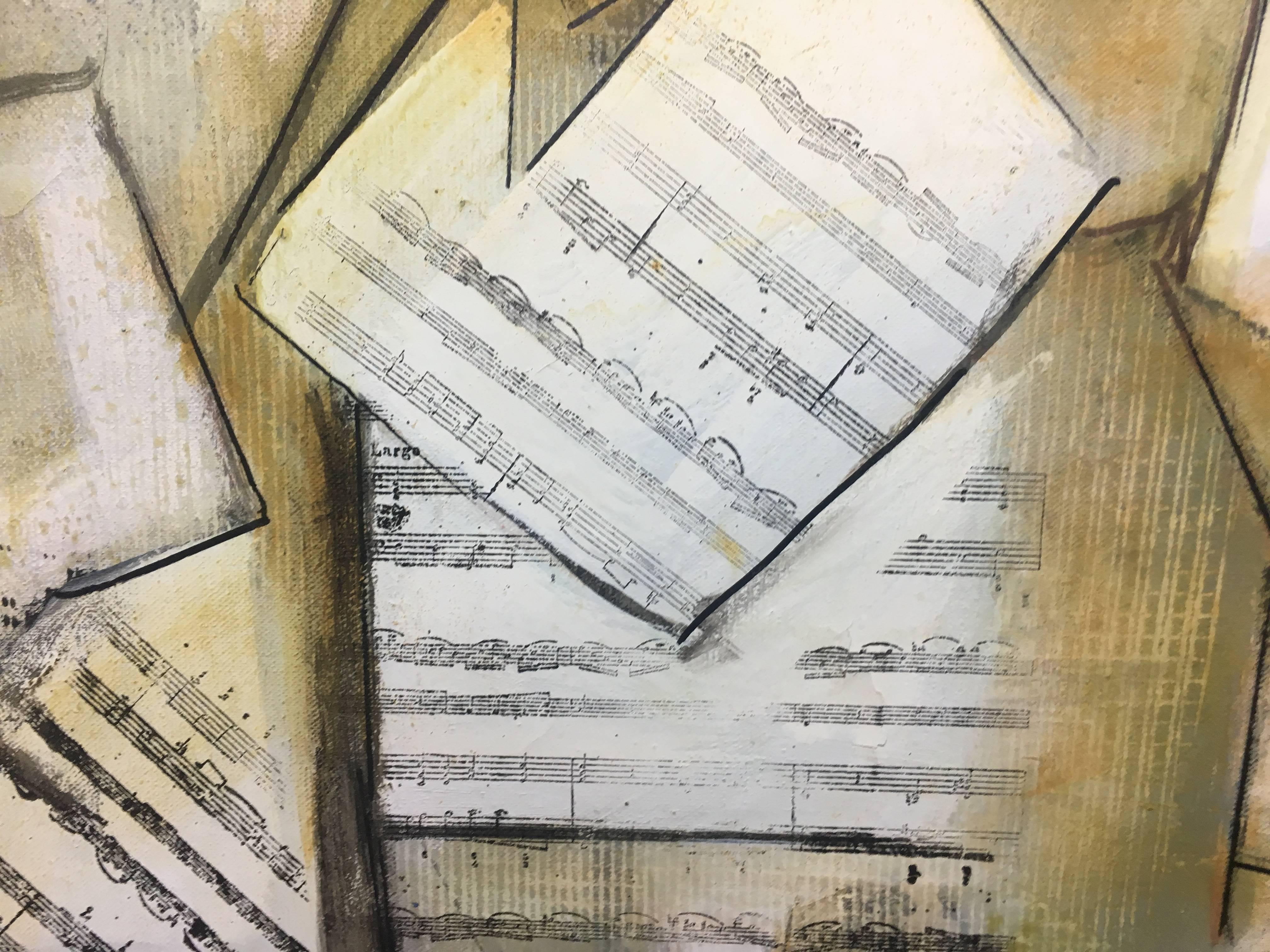 Raventos  7 Geometrische Figuren in Goldbraun  Weiß im Angebot 1