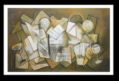 Raventos  7 Geometrische Figuren in Goldbraun  Weiß