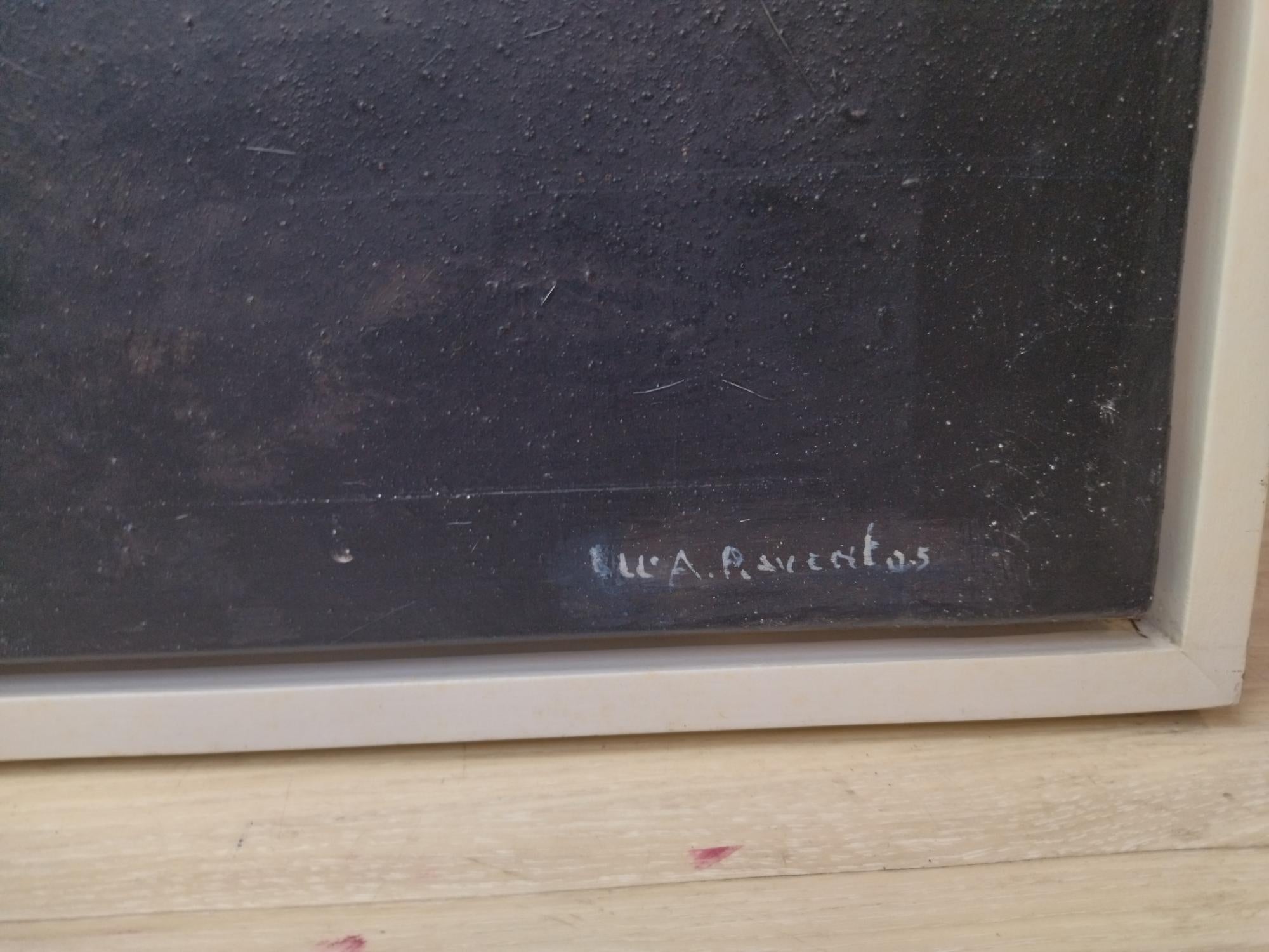 Raventos   Nero  Quadrato  NEGRO  Grande.  tela astratta originale a tecnica mista in vendita 6
