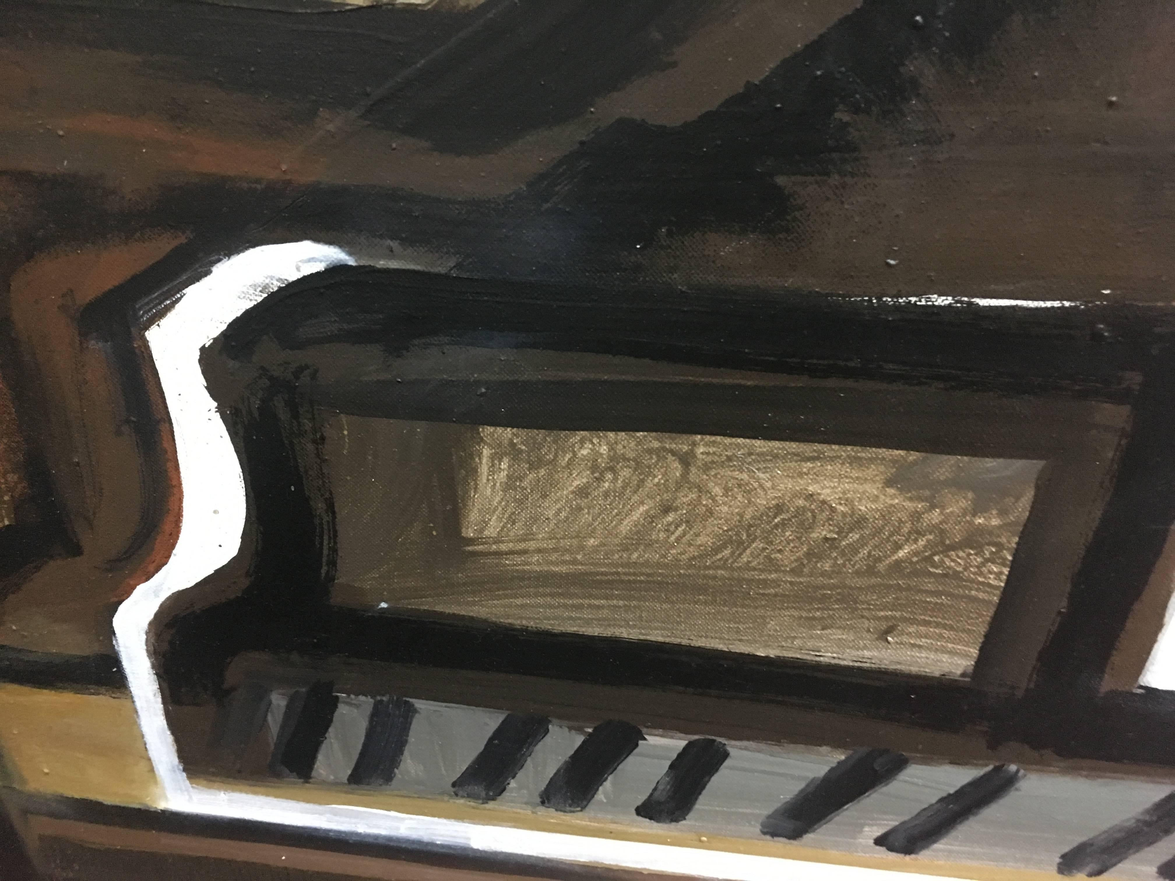 Raventos   Piano and Shett II original expressionist acrylic painting For Sale 2