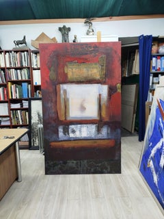 RAVENTOS   Big  original abstract mixed media painting