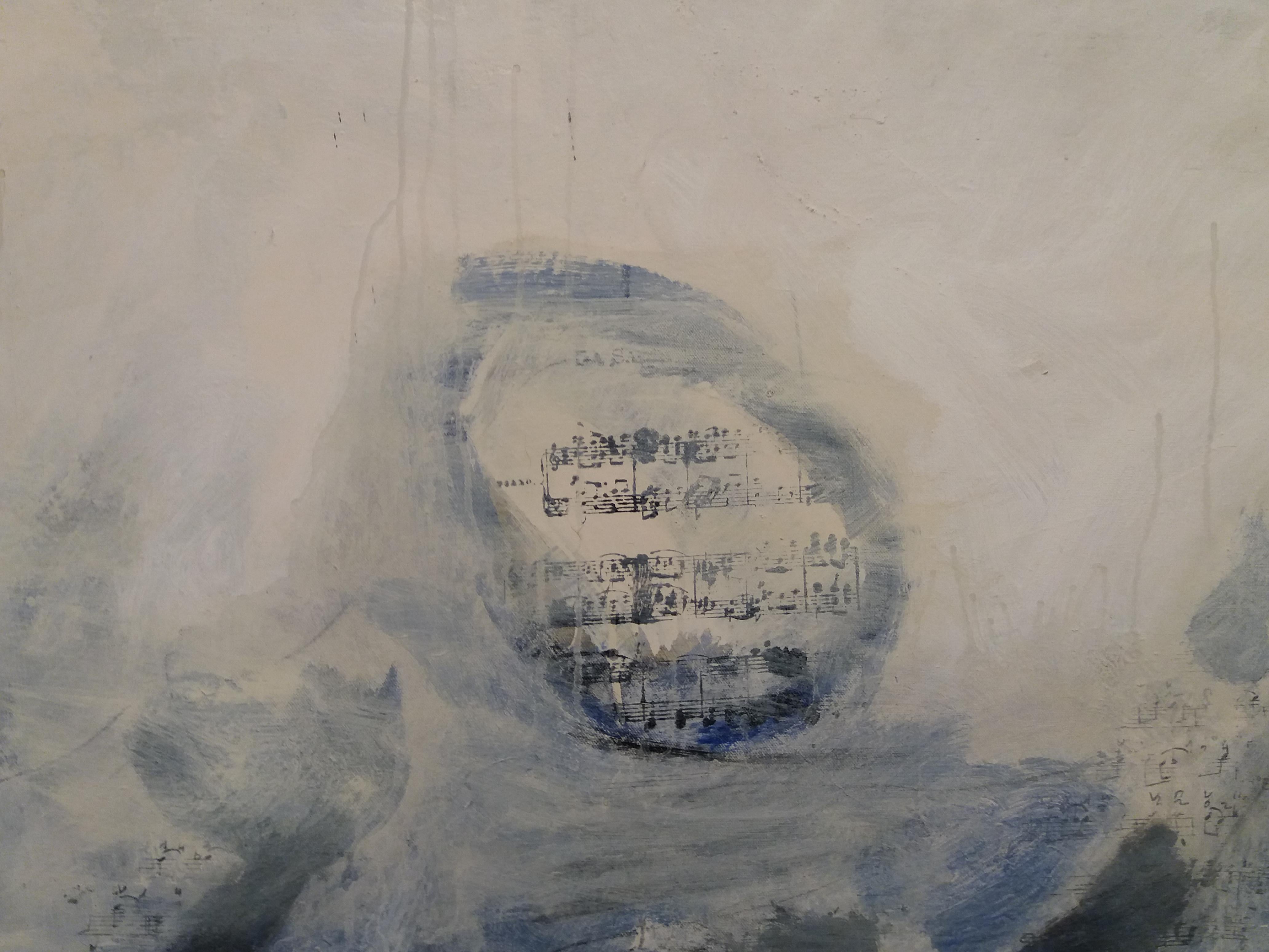Raventos   BLU  Grande  pittura acrilica espressionista originale - Abstract Painting Marrone di Maria Asuncion Raventos