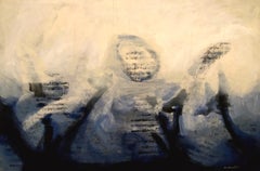 Raventos  BLUE Big original expressionist acrylic painting