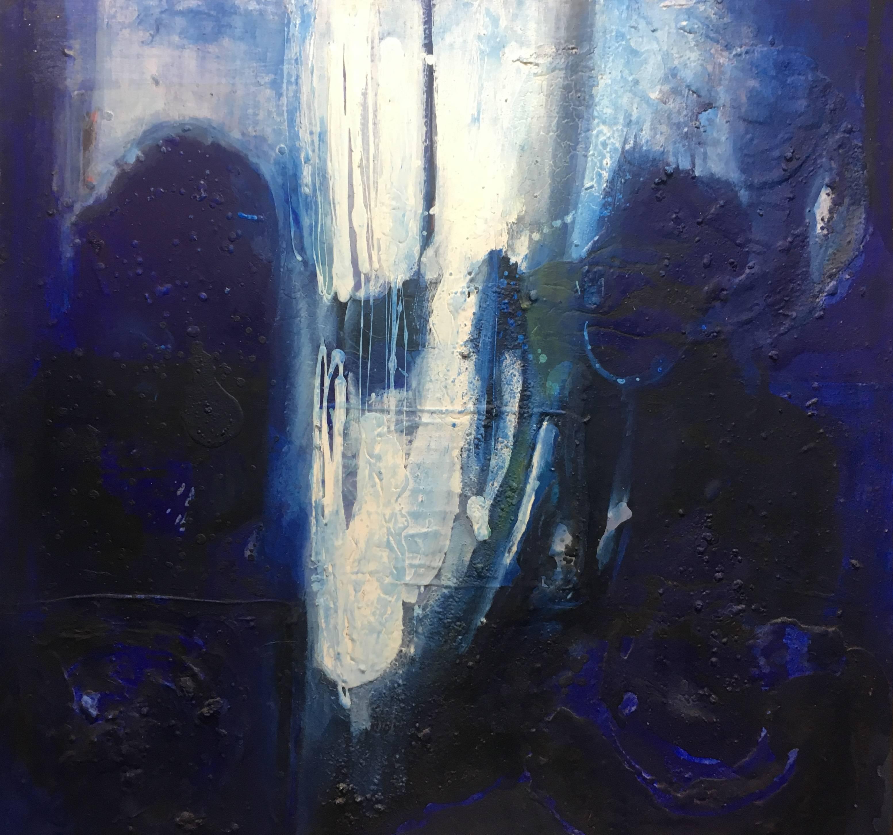 RAVENTOS  Mer bleue  Peinture abstraite originale en techniques mixtes - Painting de Maria Asuncion Raventos