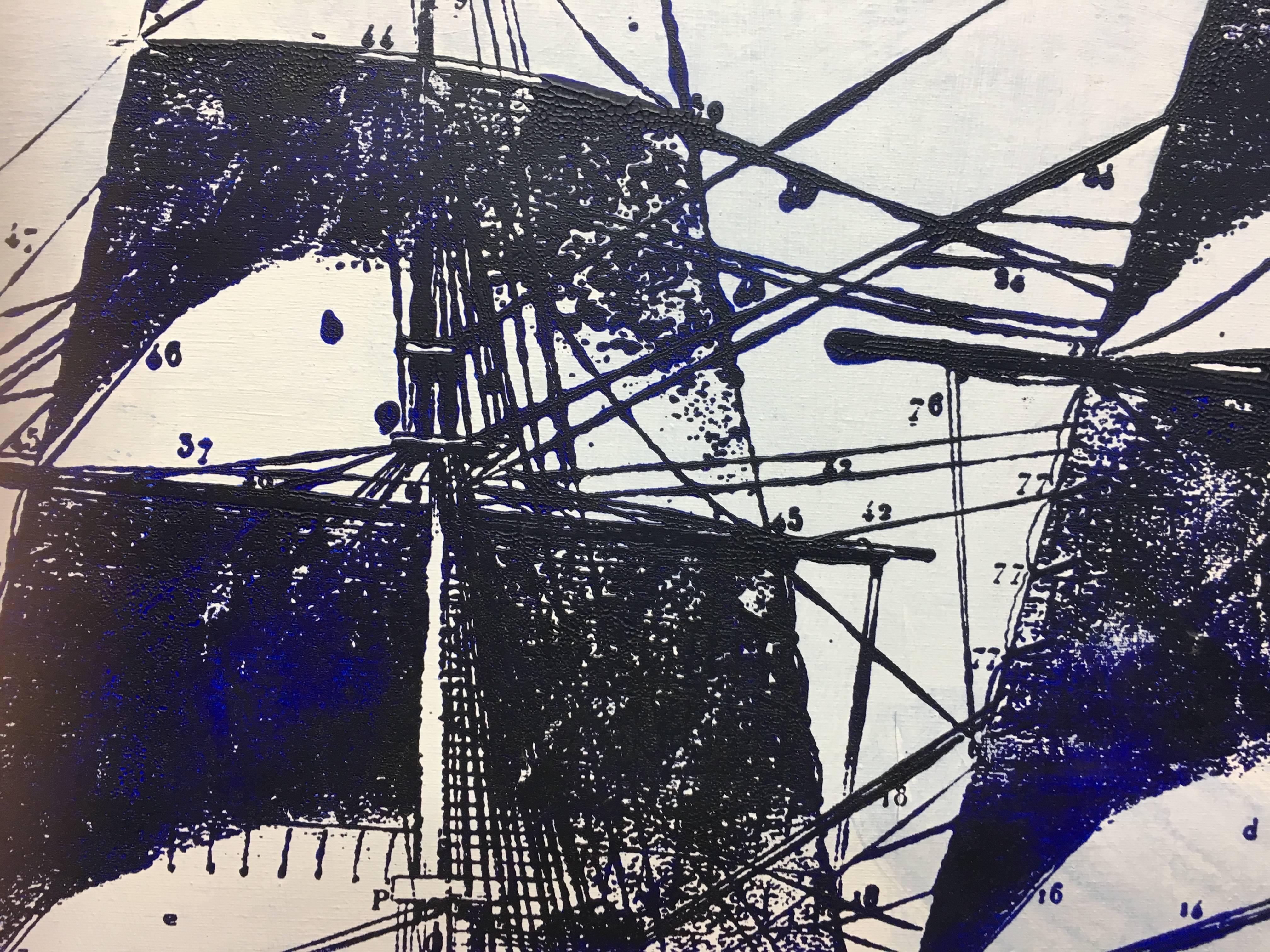 Raventos  Boat Marina II, original expressionistisches Acrylgemälde im Angebot 2