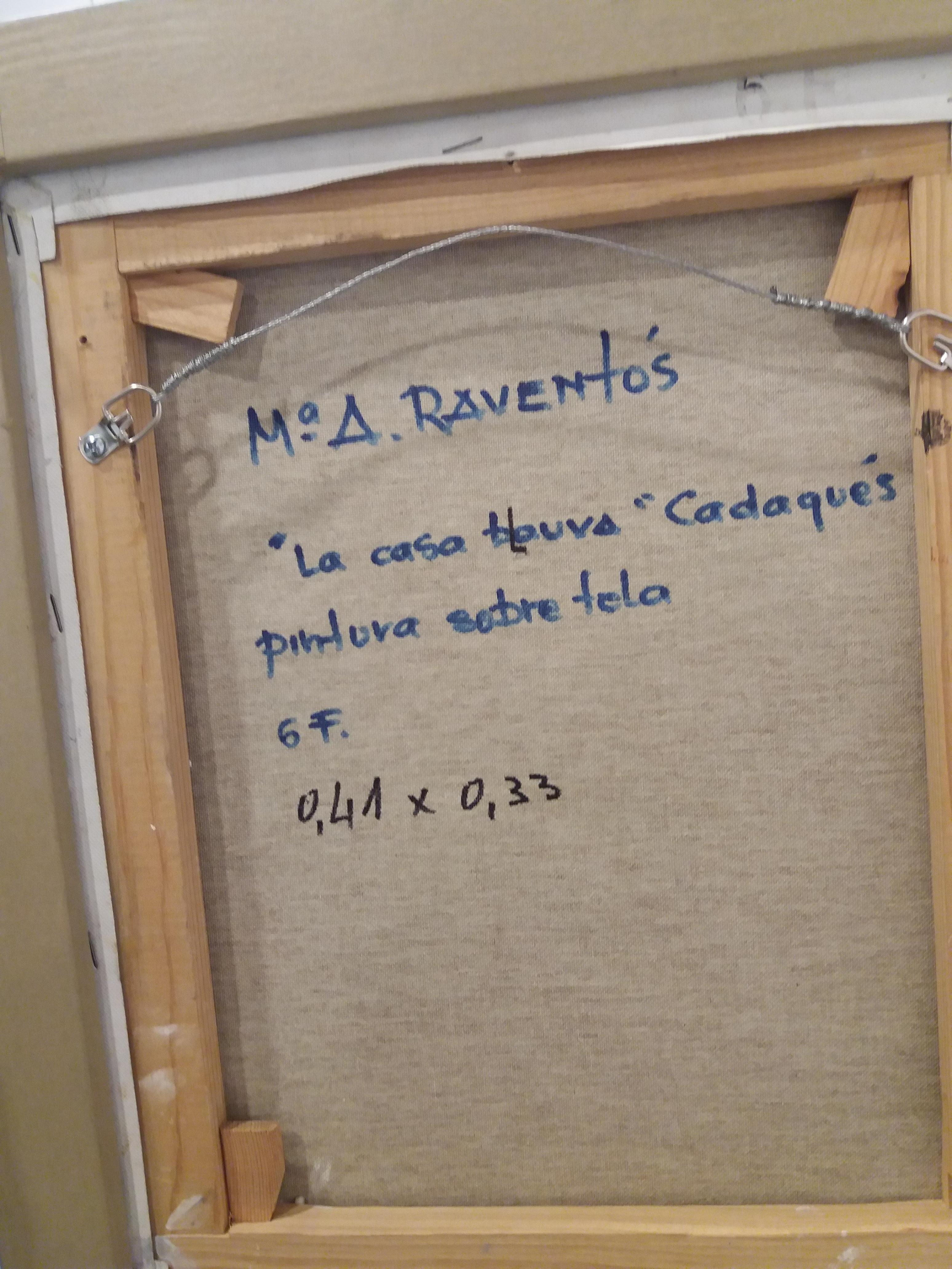 Raventos  CADAQUES   Vertikales expressionistisches Acryl-Leinwand (Grau), Landscape Painting, von Maria Asuncion Raventos