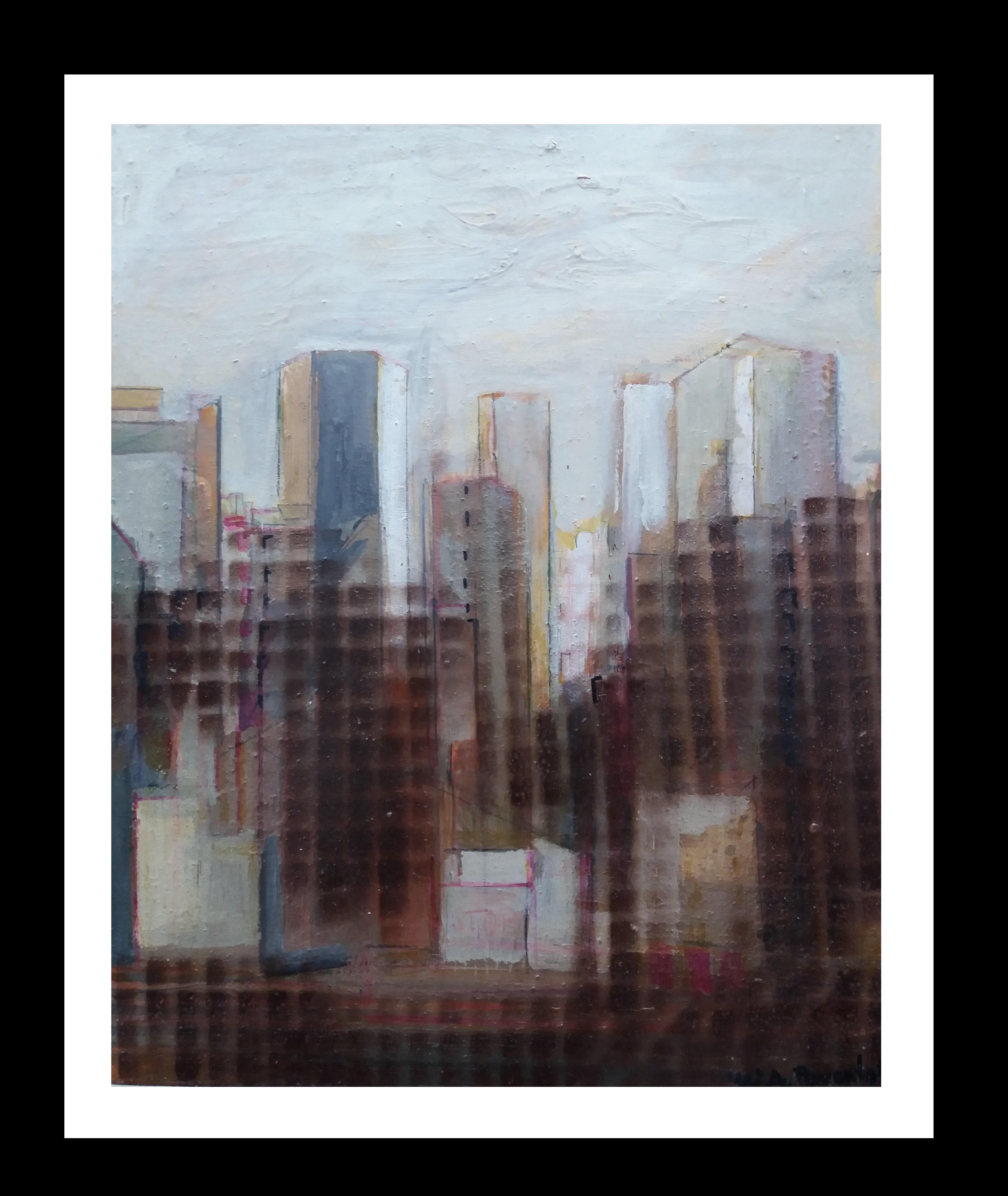 Landscape Painting de Maria Asuncion Raventos - Raventos  Ciudad Chicago pintura acrílica expresionista original
