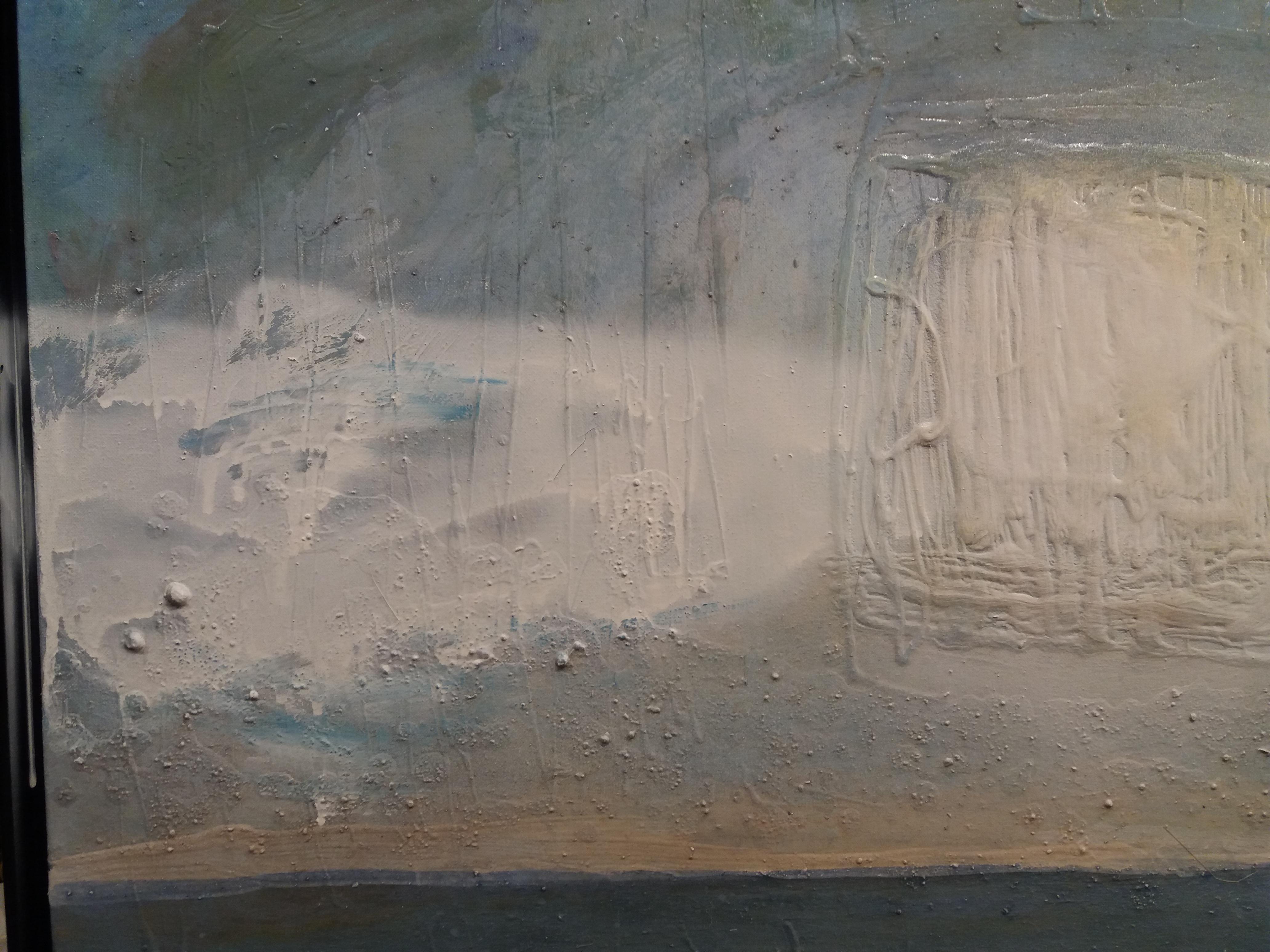 Raventos Bleu foncé   acrylique expressionniste originale en vente 1