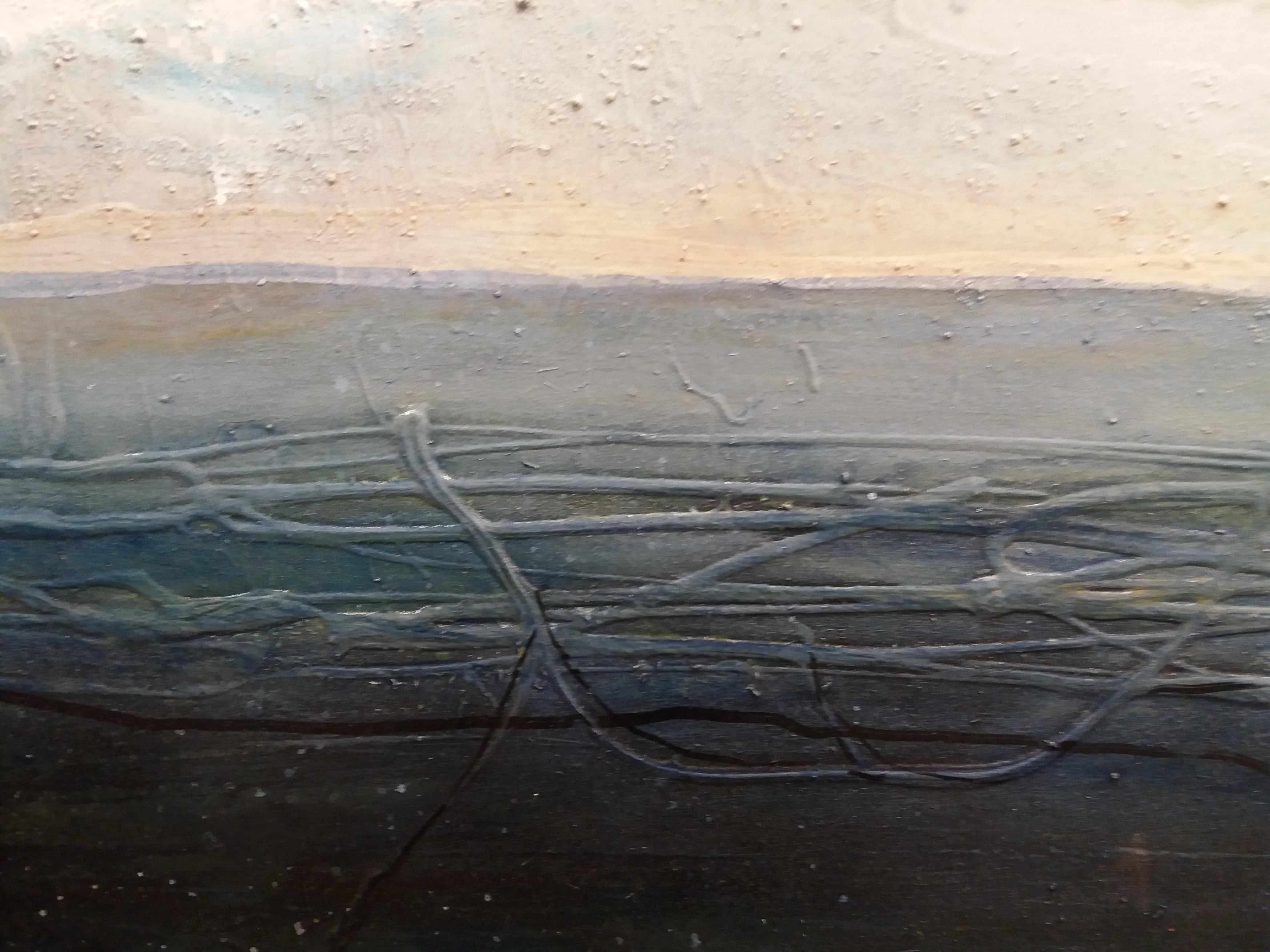 Raventos Dunkelblau   original expressionistisches Acryl im Angebot 2