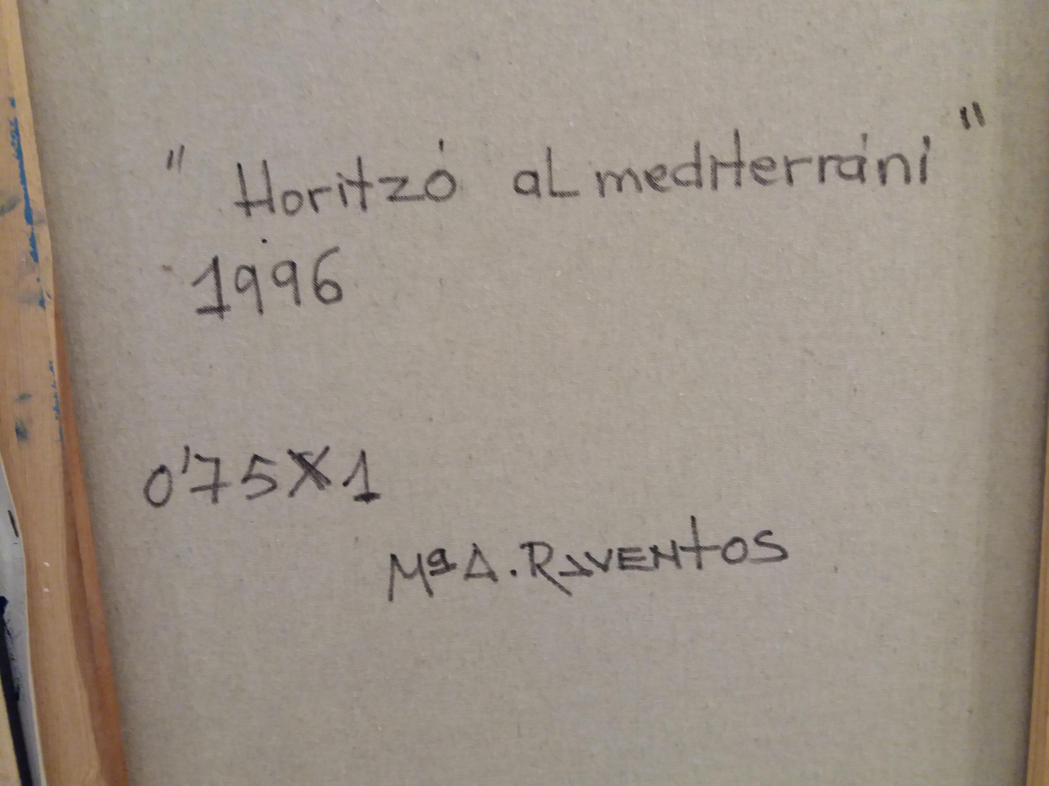 Raventos Dunkelblau   original expressionistisches Acryl im Angebot 3