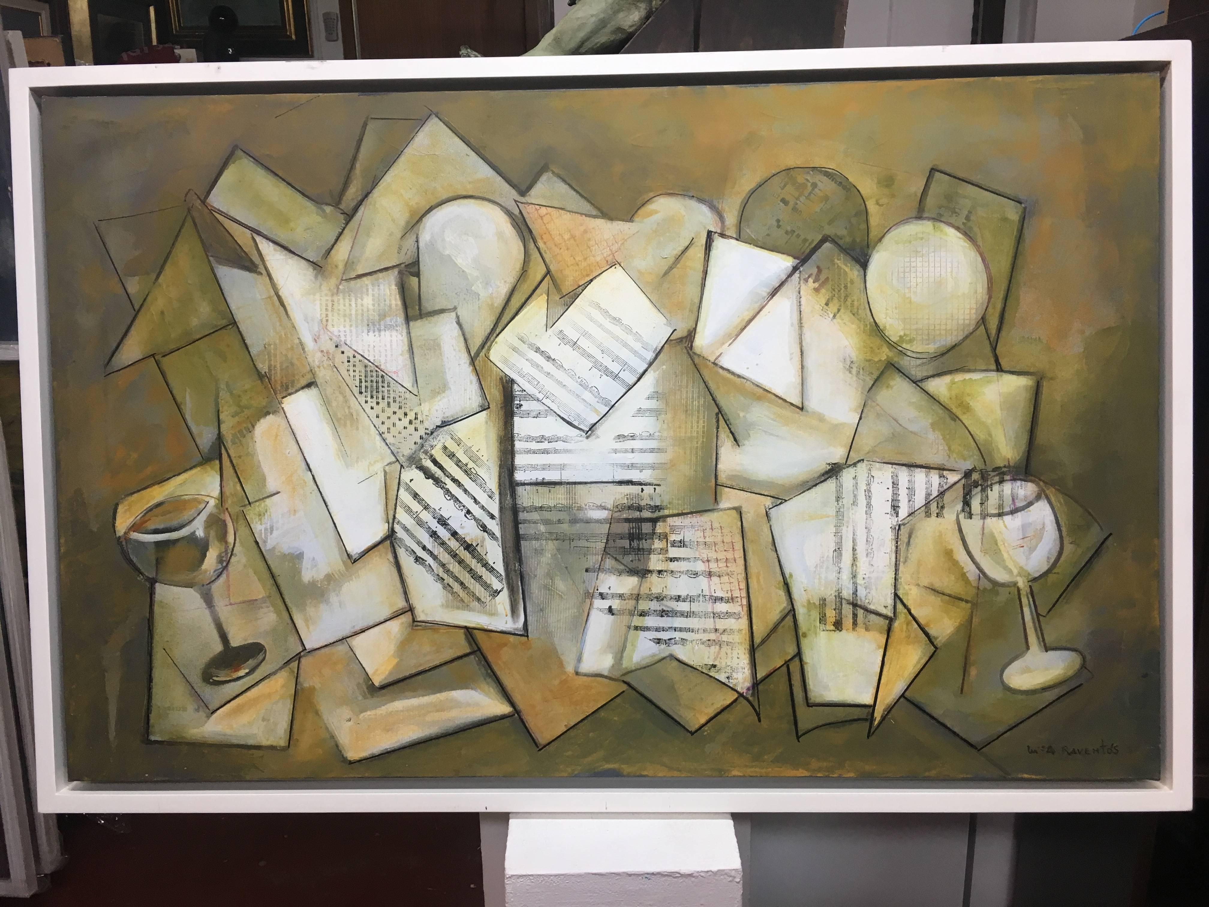 Raventos   Geometric Figures Golden Browns  White For Sale 4