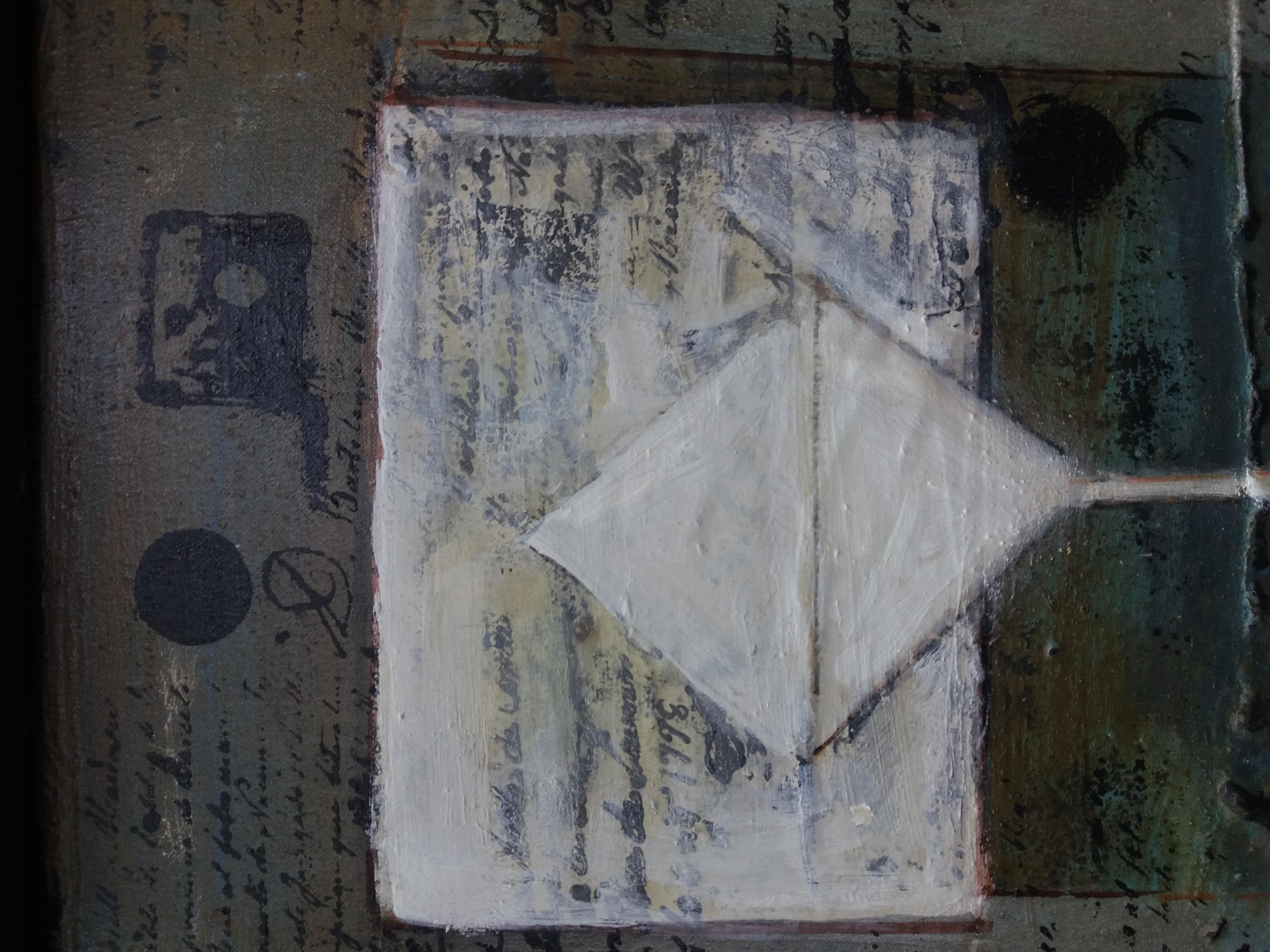 Raventos  Kleine  Senkrecht  Original abstrakte Mixed-Media-Werke im Angebot 3