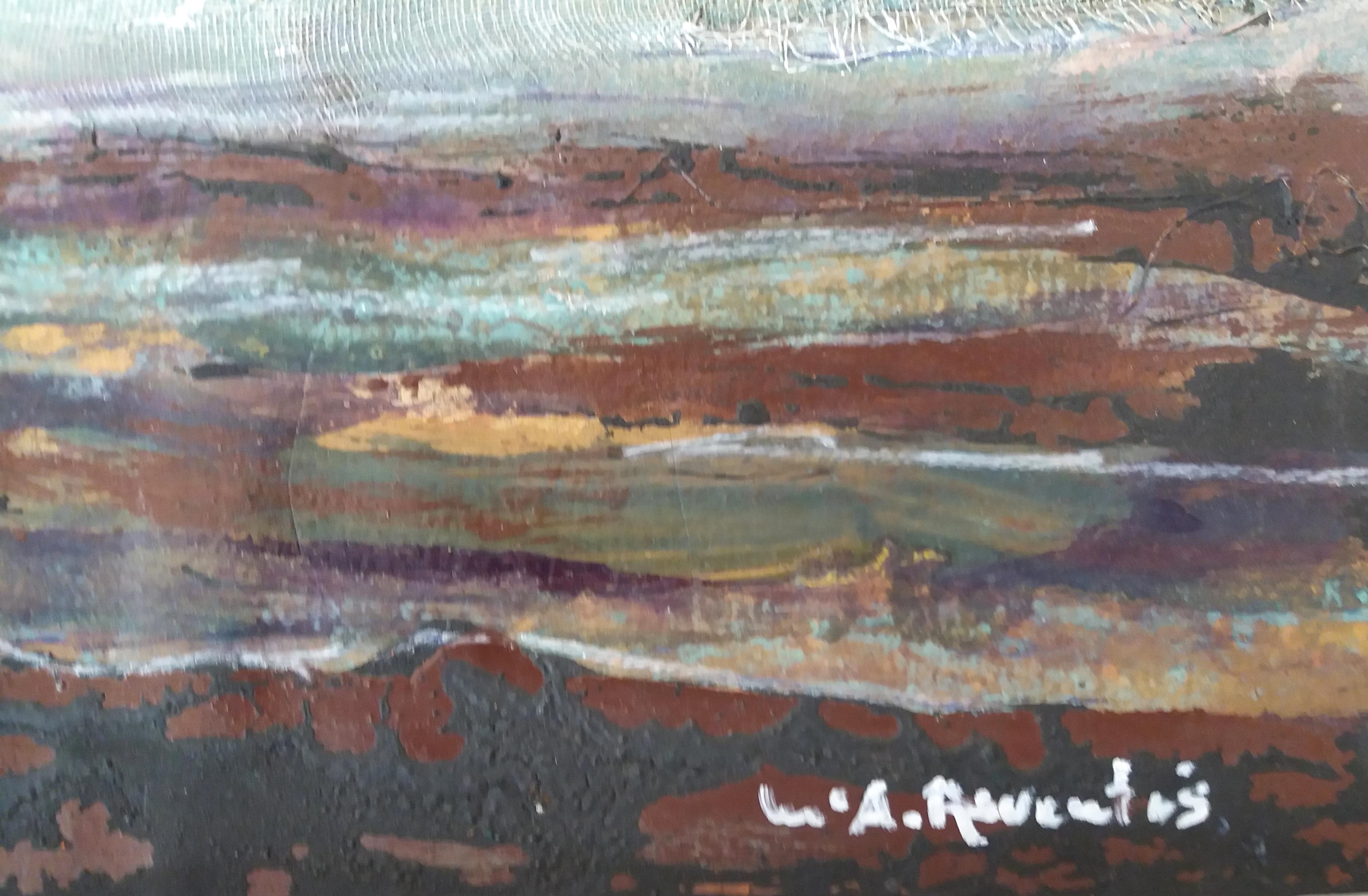 Raventos Marina original expressionist acrylic  painting - Painting Espressionista di Maria Asuncion Raventos