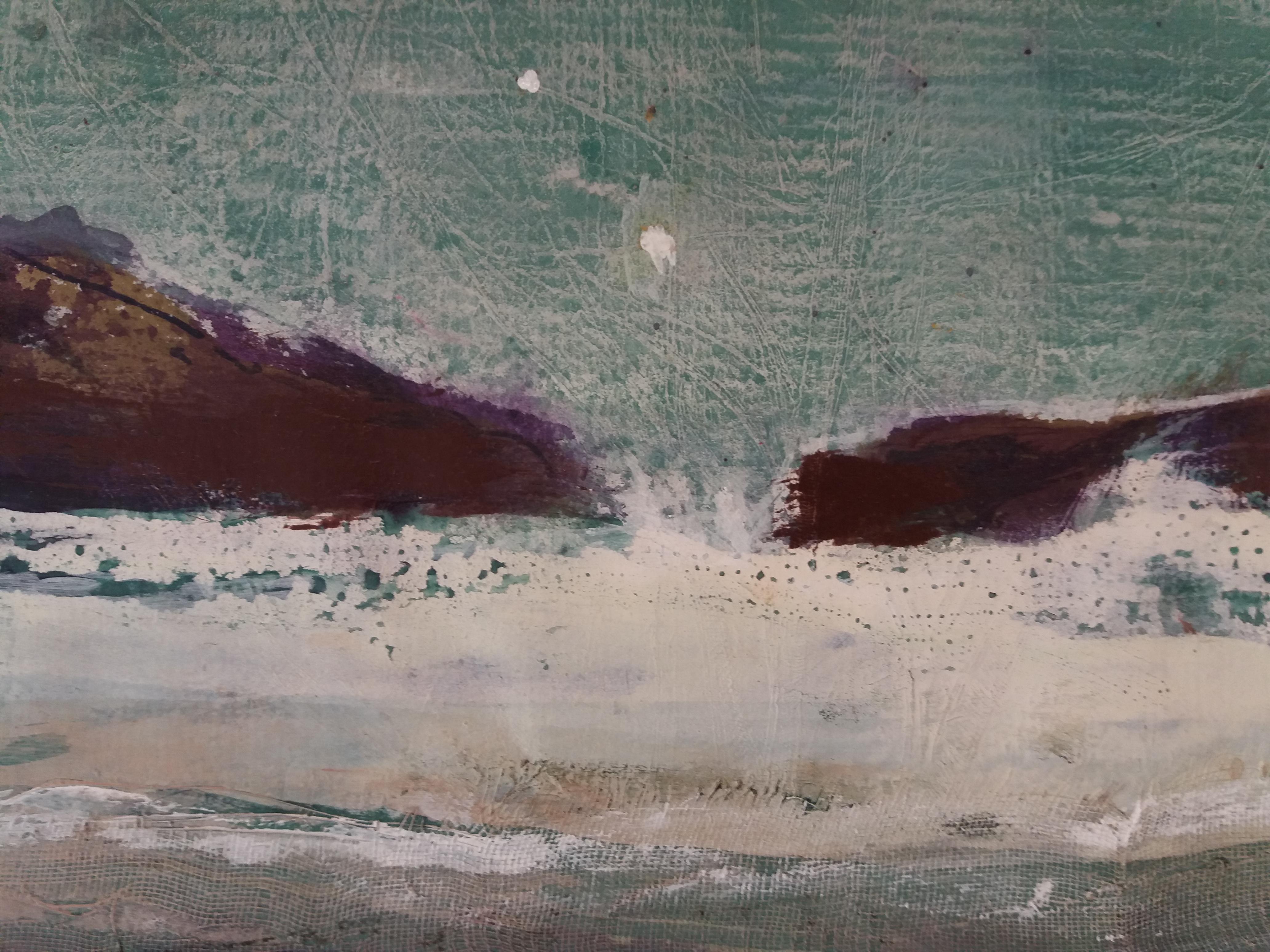Raventos Marina original expressionist acrylic  painting - Landscape Painting Nero di Maria Asuncion Raventos