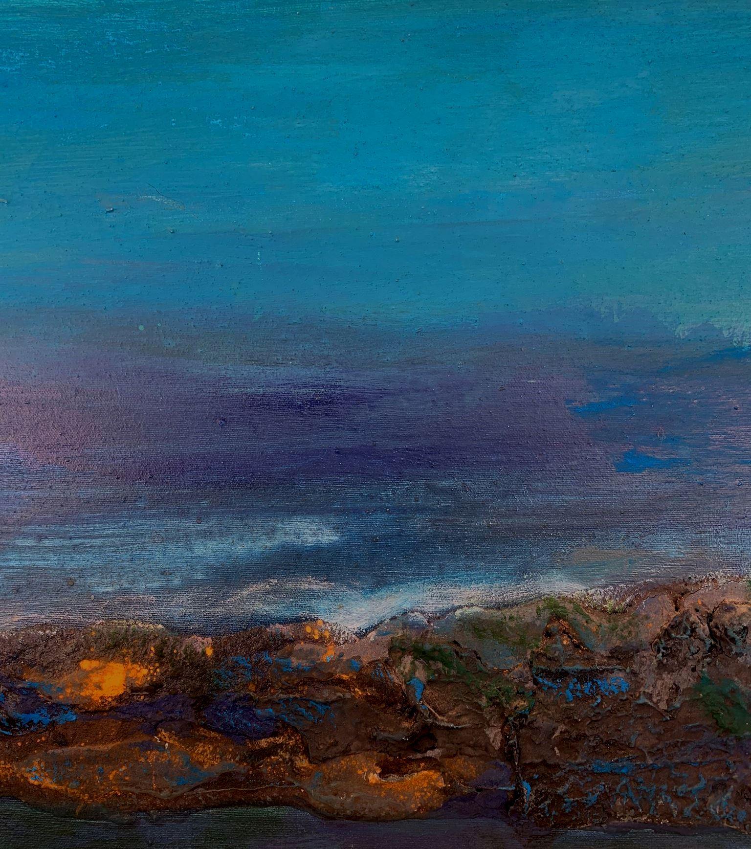 Raventos   Marine  Grande  Blu  pittura originale espressionista a tecnica mista - Painting di Maria Asuncion Raventos