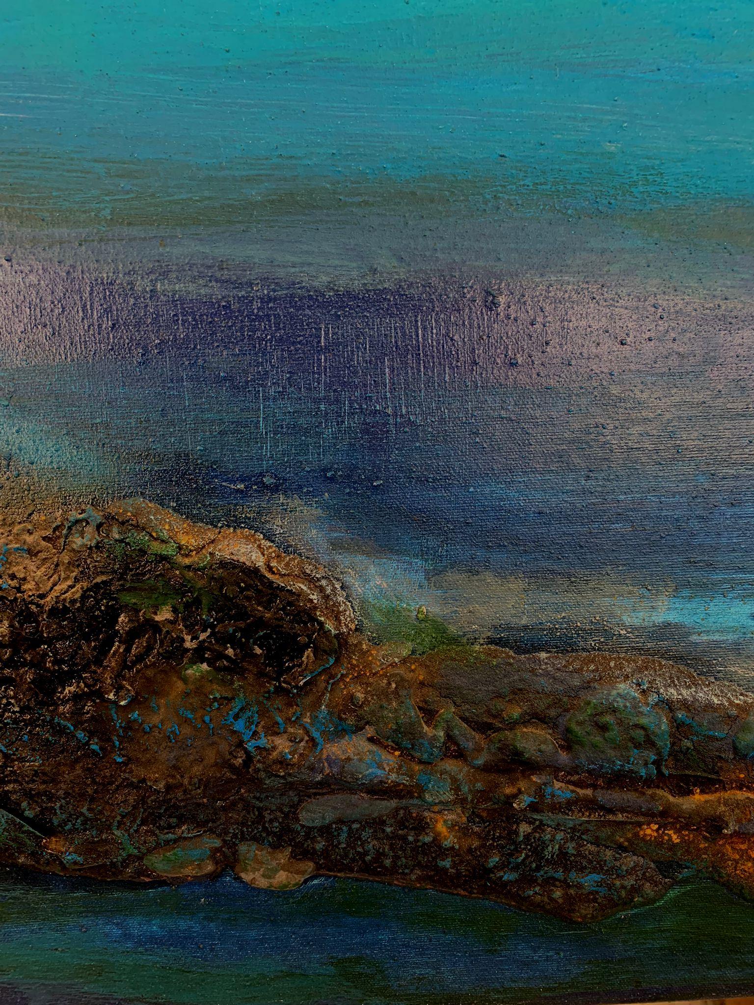 Raventos   Marine  Grande  Blu  pittura originale espressionista a tecnica mista 4