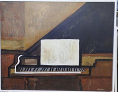 RAVENTOS. Piano original expressionist acrylic painting