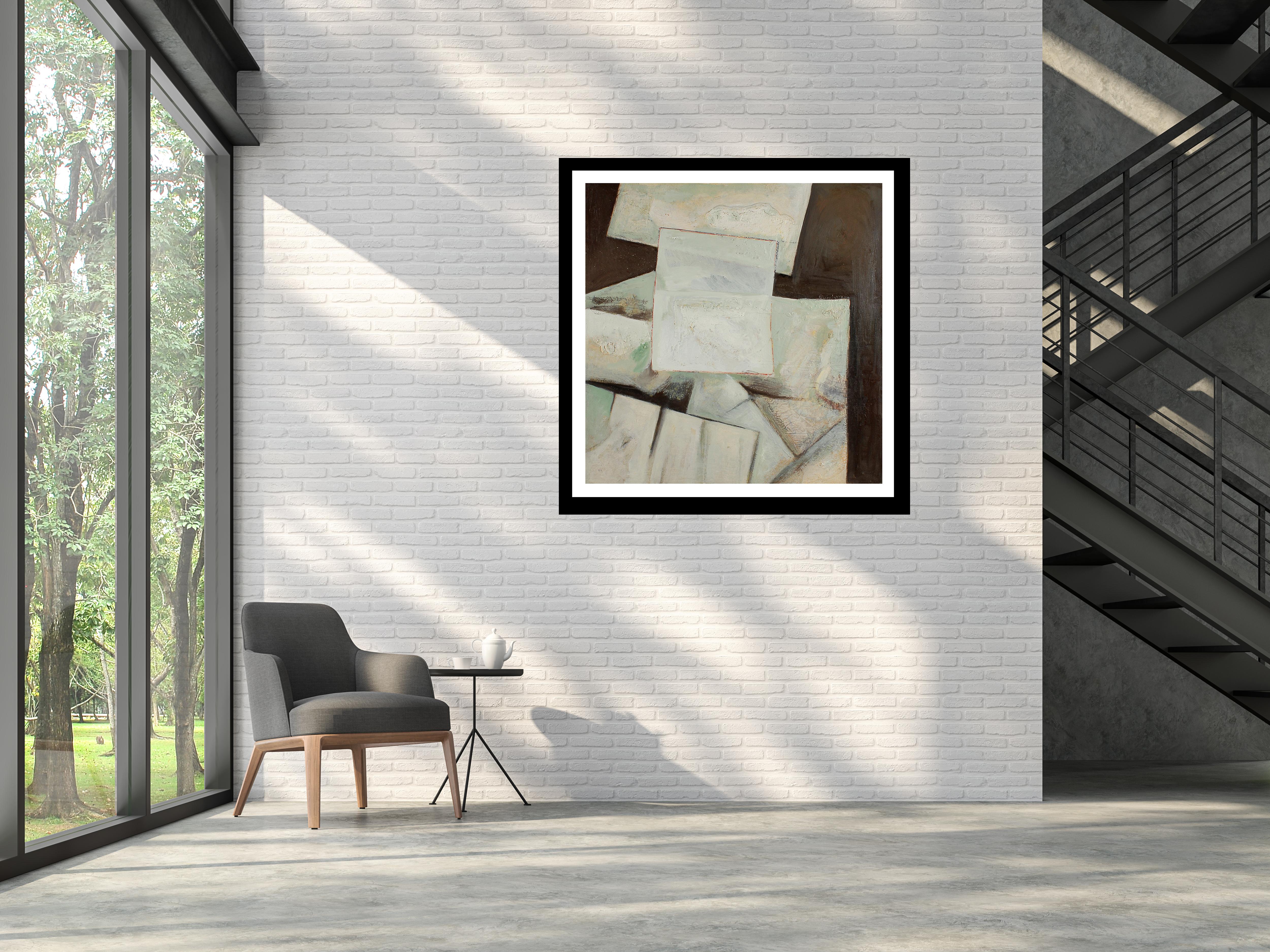 Raventos  Square Ocher  Cubist composition