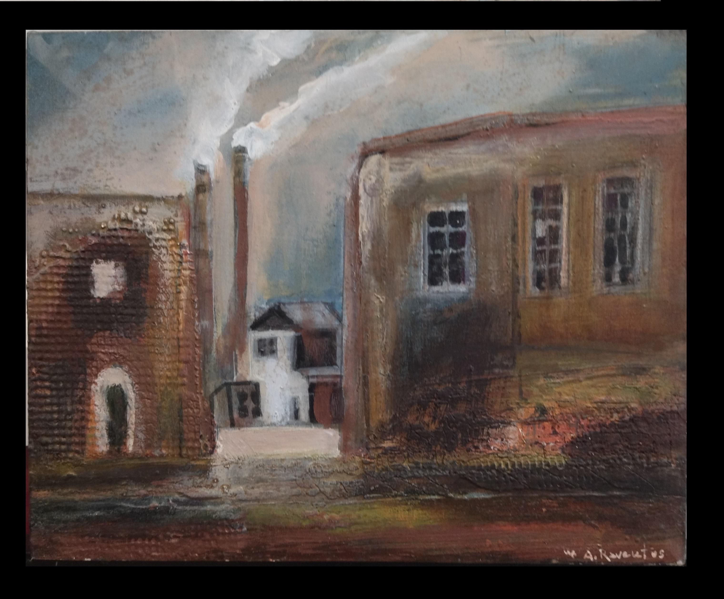Raventos    Calle Barcelona. pintura acrílica original - Painting de Maria Asuncion Raventos