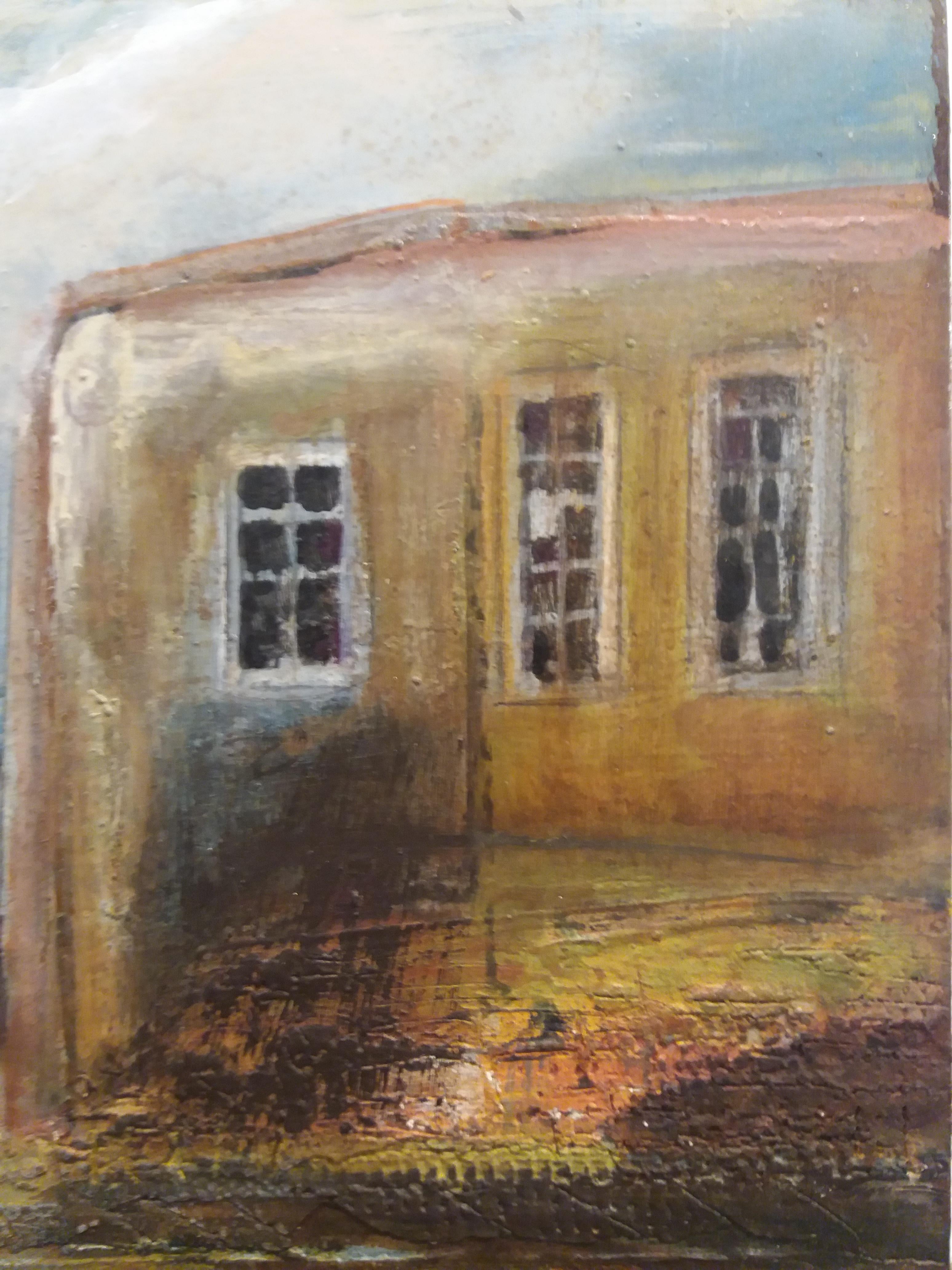Raventos    Calle Barcelona. pintura acrílica original en venta 3