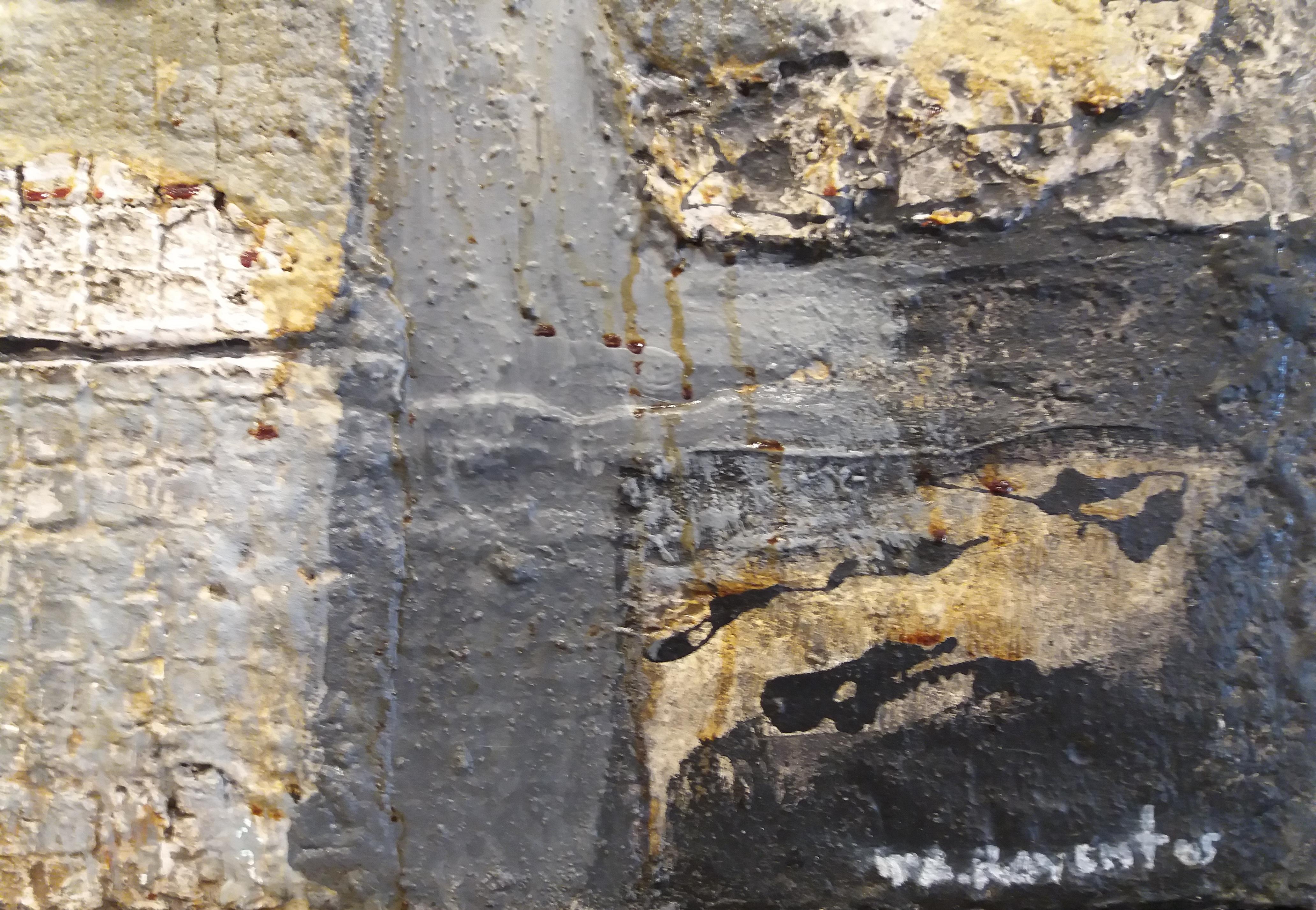 Raventos  Textures  Gray and Black  Barcelona original abstract For Sale 1