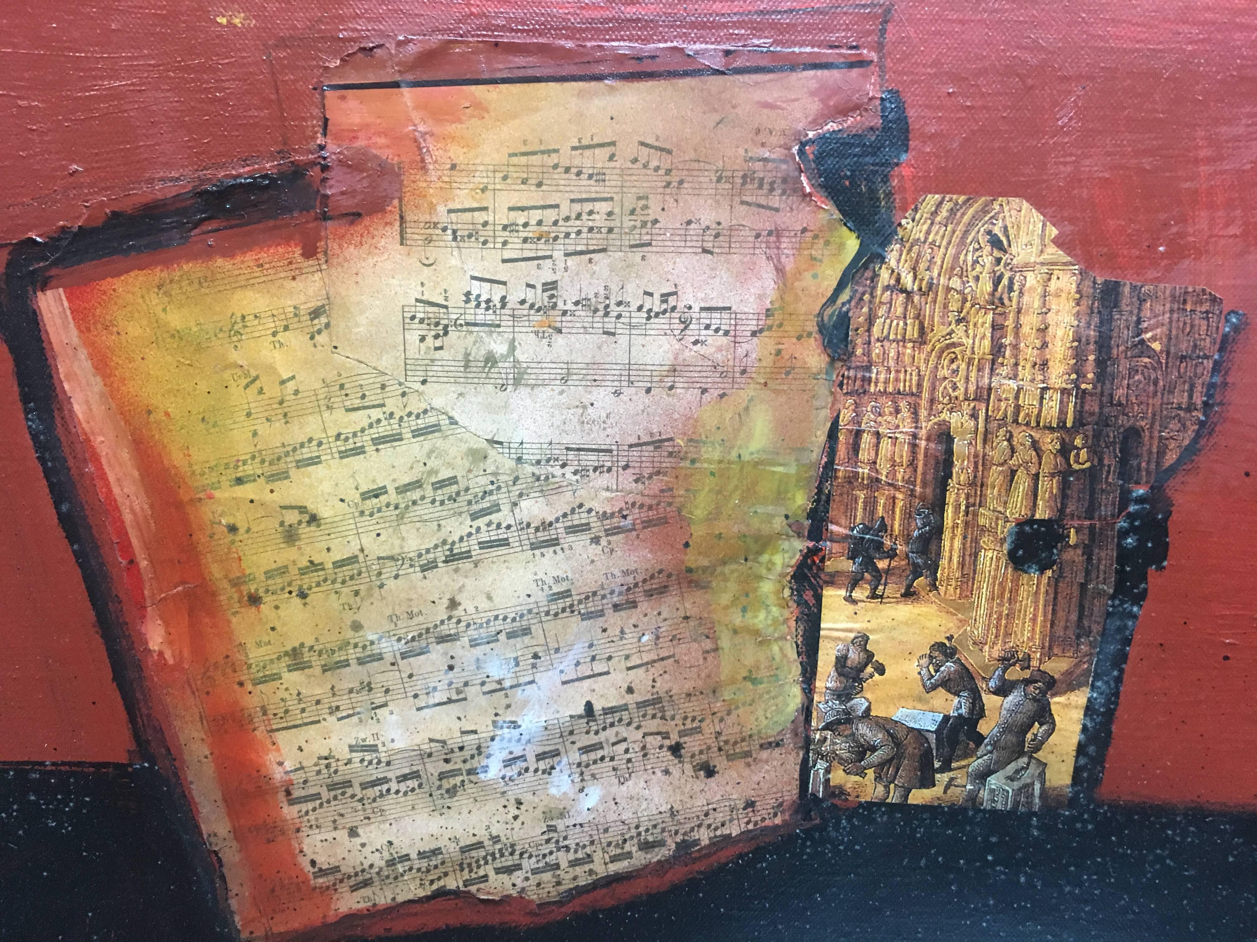 Raventos. trumpet. violin .score. red. black 
Fiddle music sheet