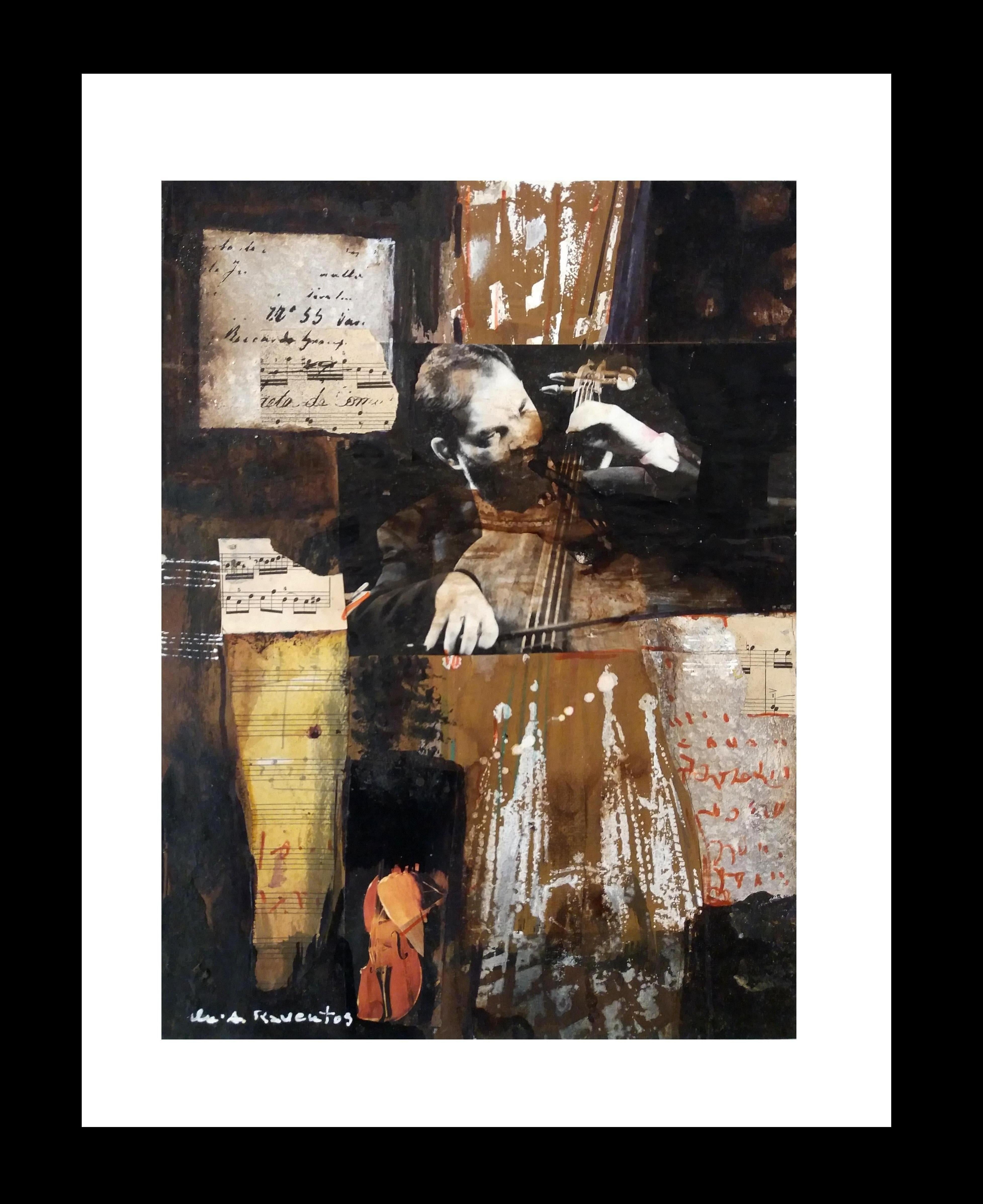 Maria Asuncion Raventos Interior Painting - Raventos   Vertical Musics original expressionist acrylic  little