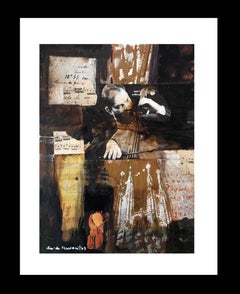 Raventos   Vertical Musics original expressionist acrylic  little