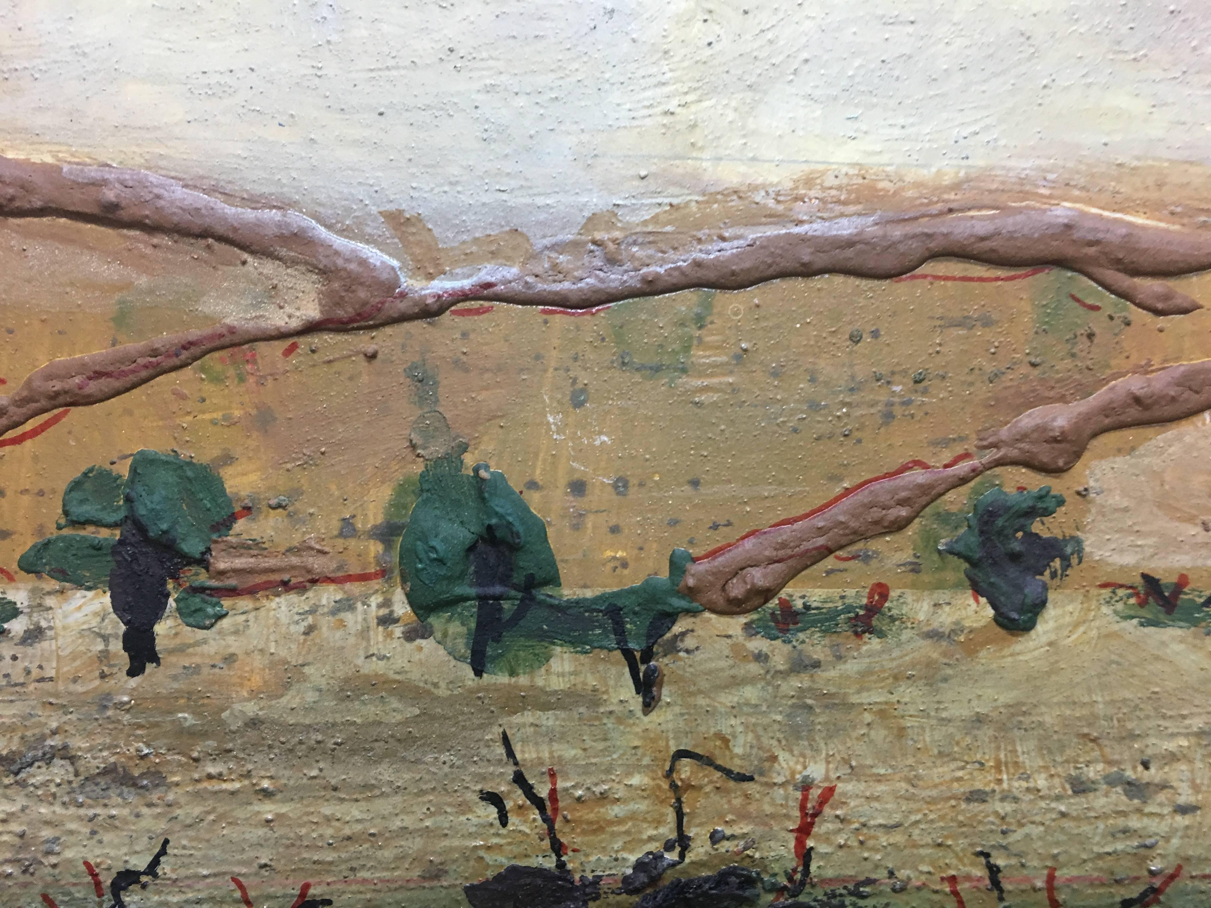 Raventos 25  Venti Viti  Alberi  Quadrato  Tramonto  acrilico espressionista originale 2