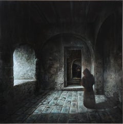 Encuentro, Monasteries on the slopes of Popocatépetl, Mexico, Oil on canvas,