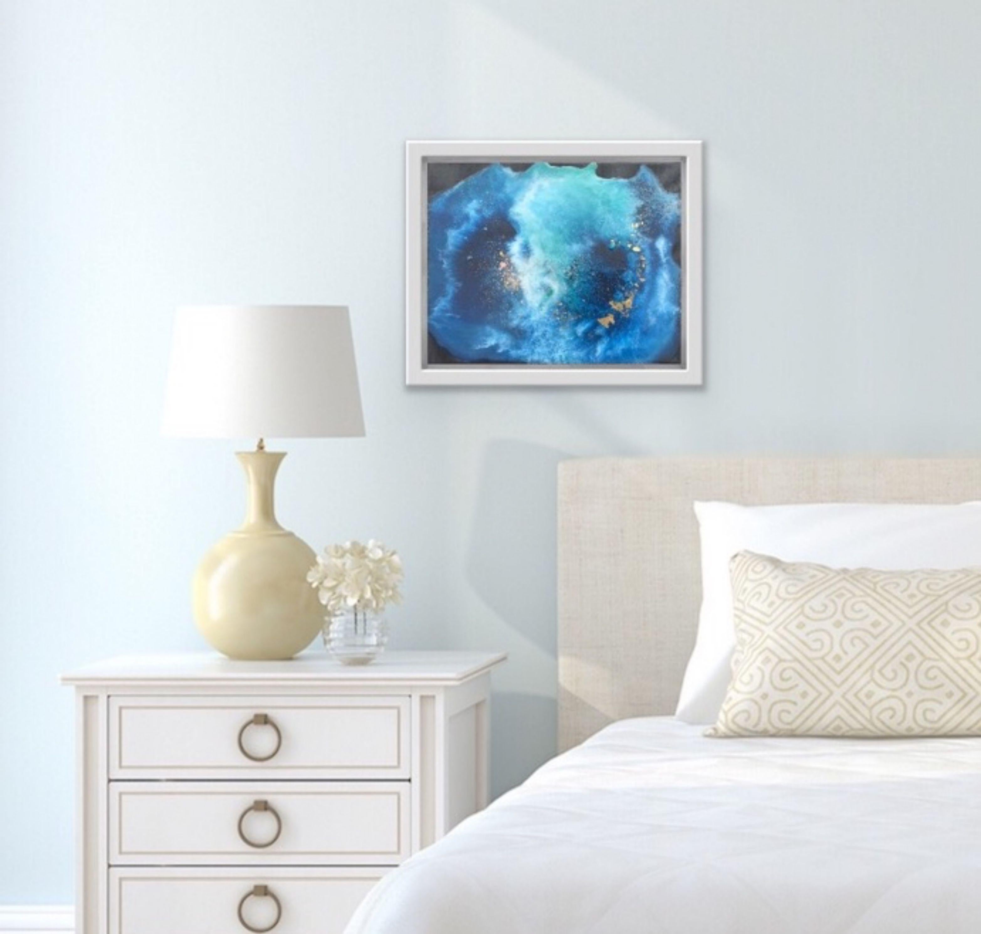 Lagoon Nebula 10, Mixed Media on Canvas - Abstract Mixed Media Art by Maria Bacha